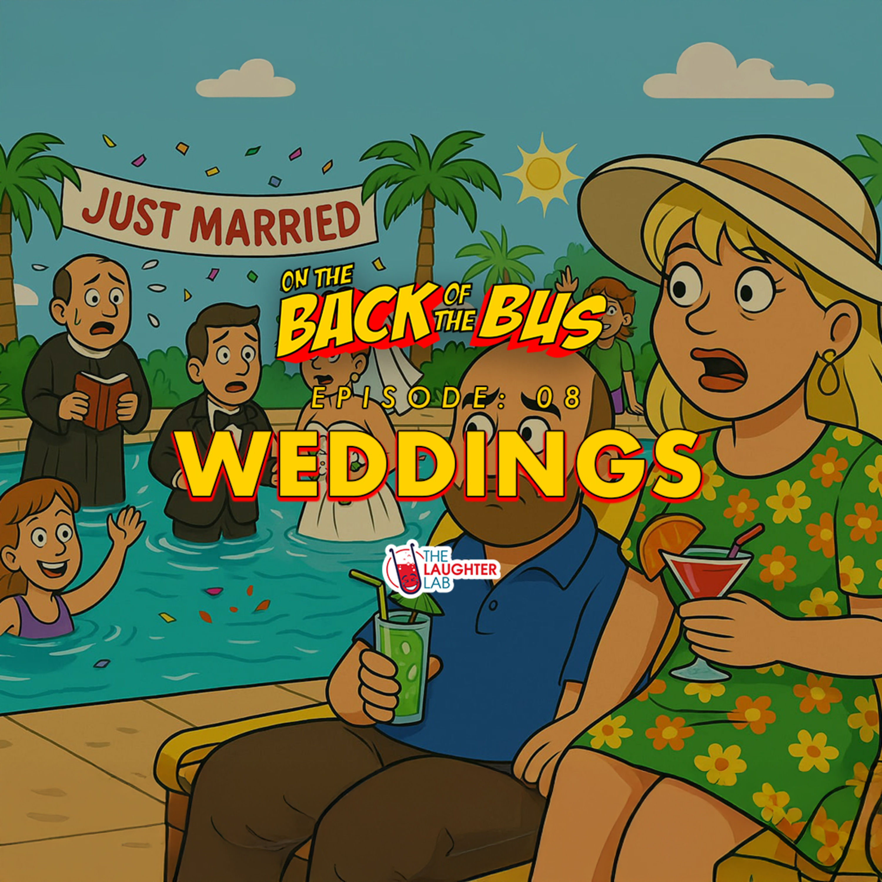 Weddings with Suzy Bennett & Tom Glover | On The Back Of The Bus Podcast: EP8 episode artwork