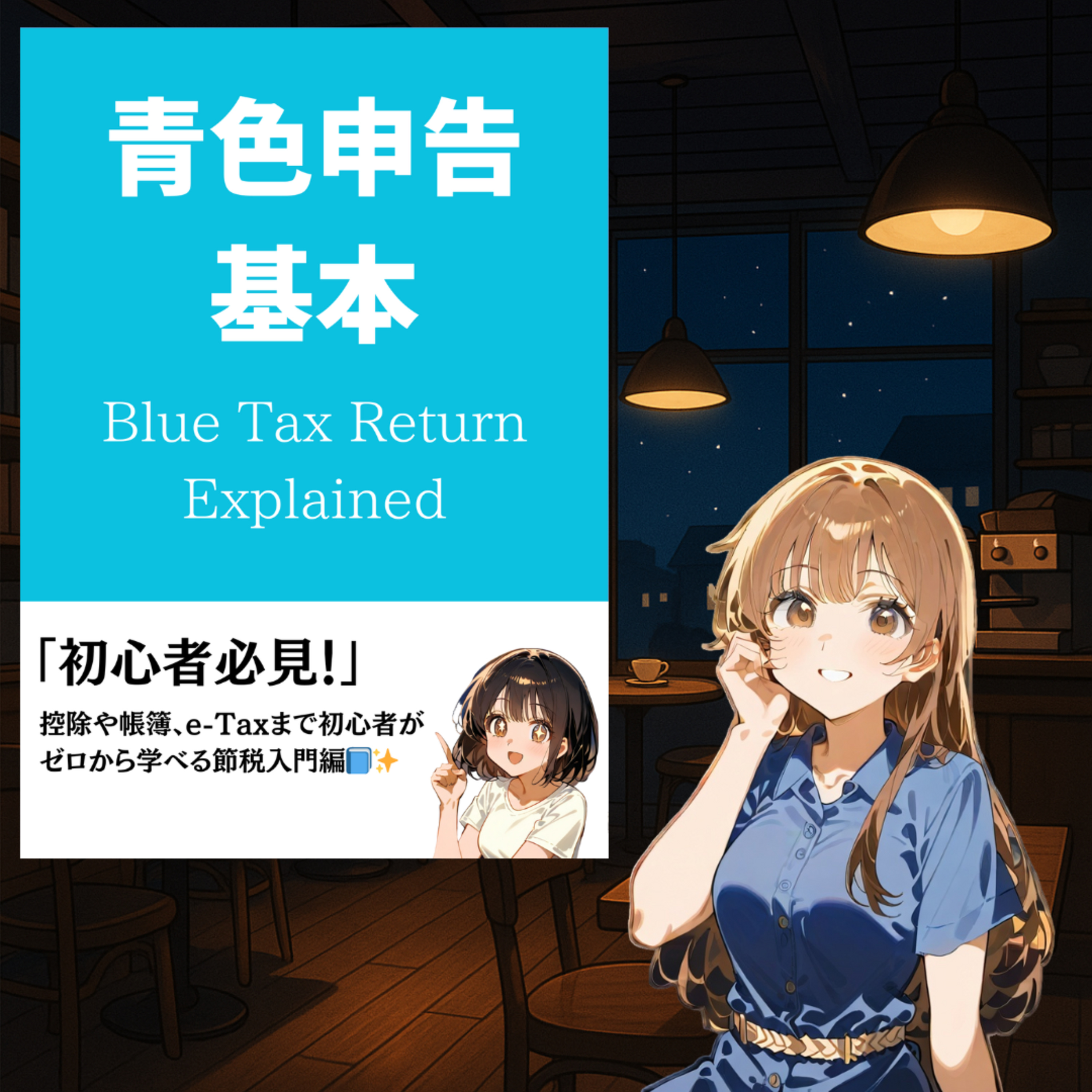 青色申告は怖くない！翔子と結城の会話で、控除や帳簿、e-Taxまで初心者がゼロから学べる節税入門編📘✨ episode artwork
