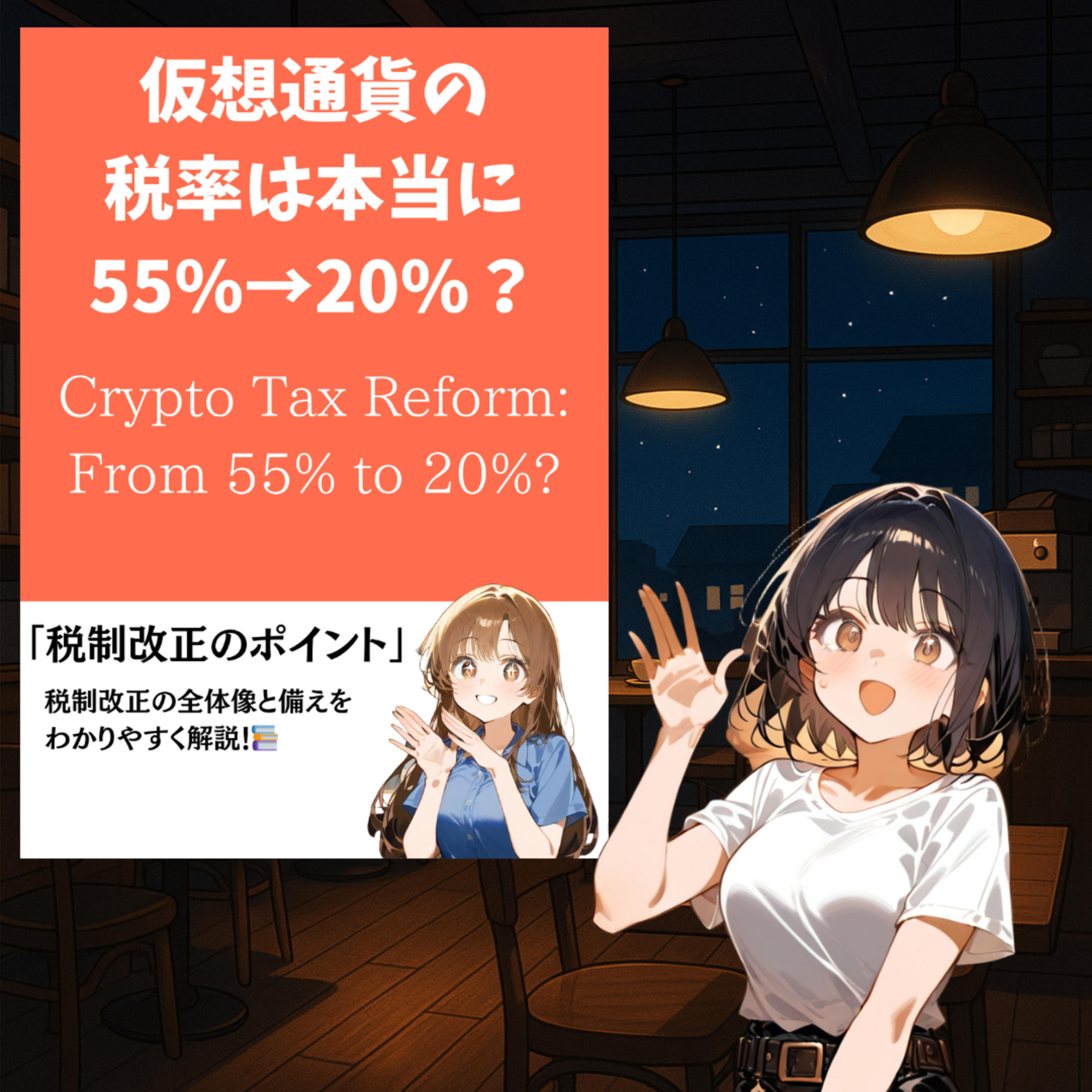 仮想通貨の税率は本当に55%→20%に？翔子と結城が税制改正の全体像と備えをわかりやすく解説！📚 episode artwork