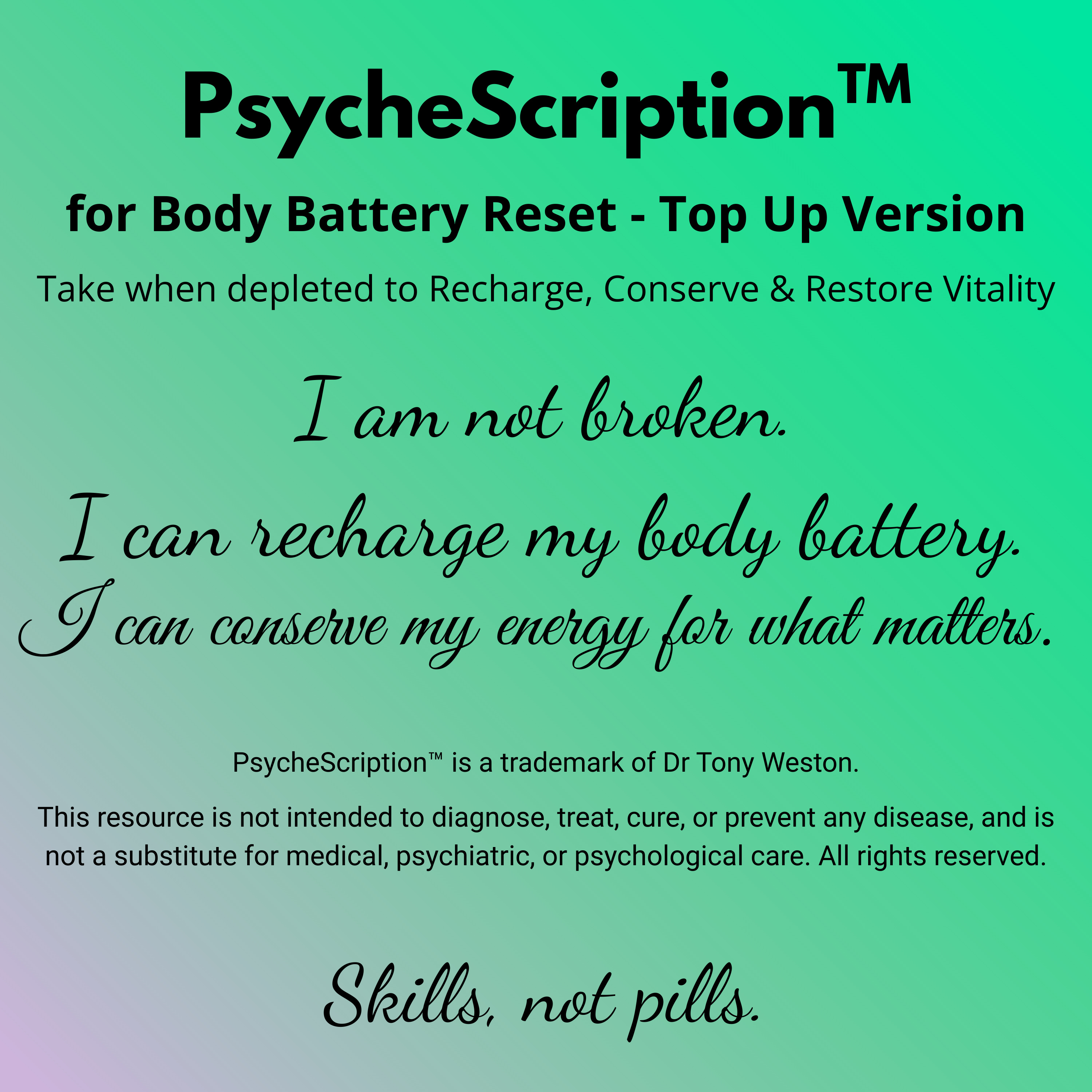 Top Up Body Battery, your PsycheScription™ episode artwork