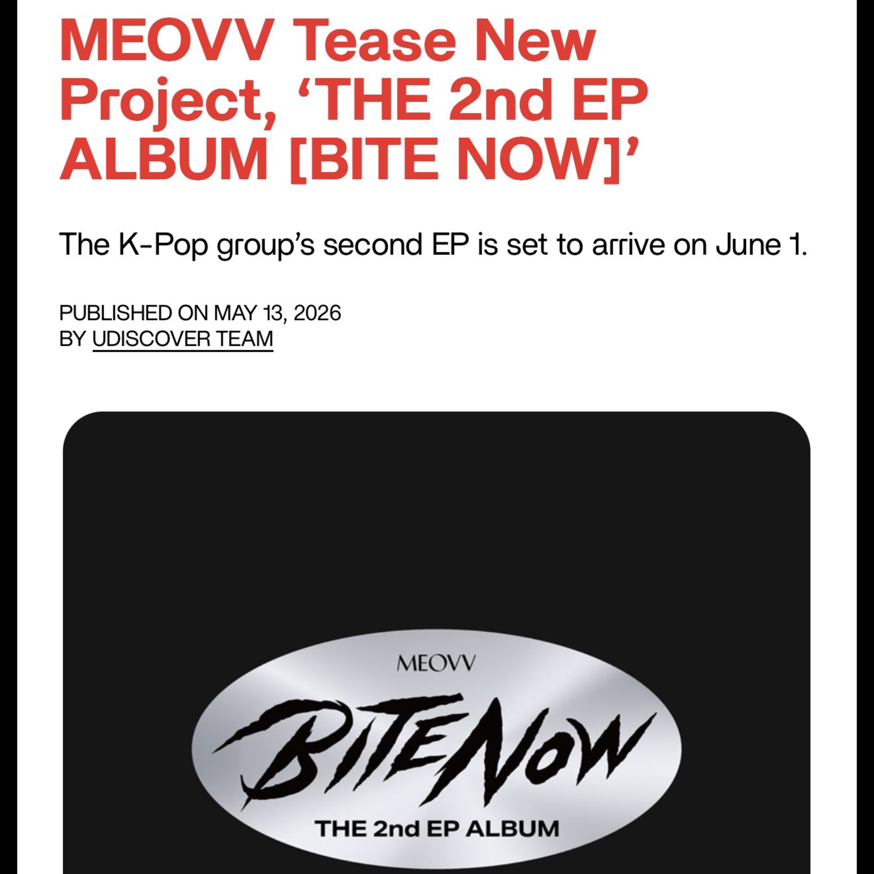 MEOVV Tease New Project, ‘THE 2nd EP ALBUM [BITE NOW]’