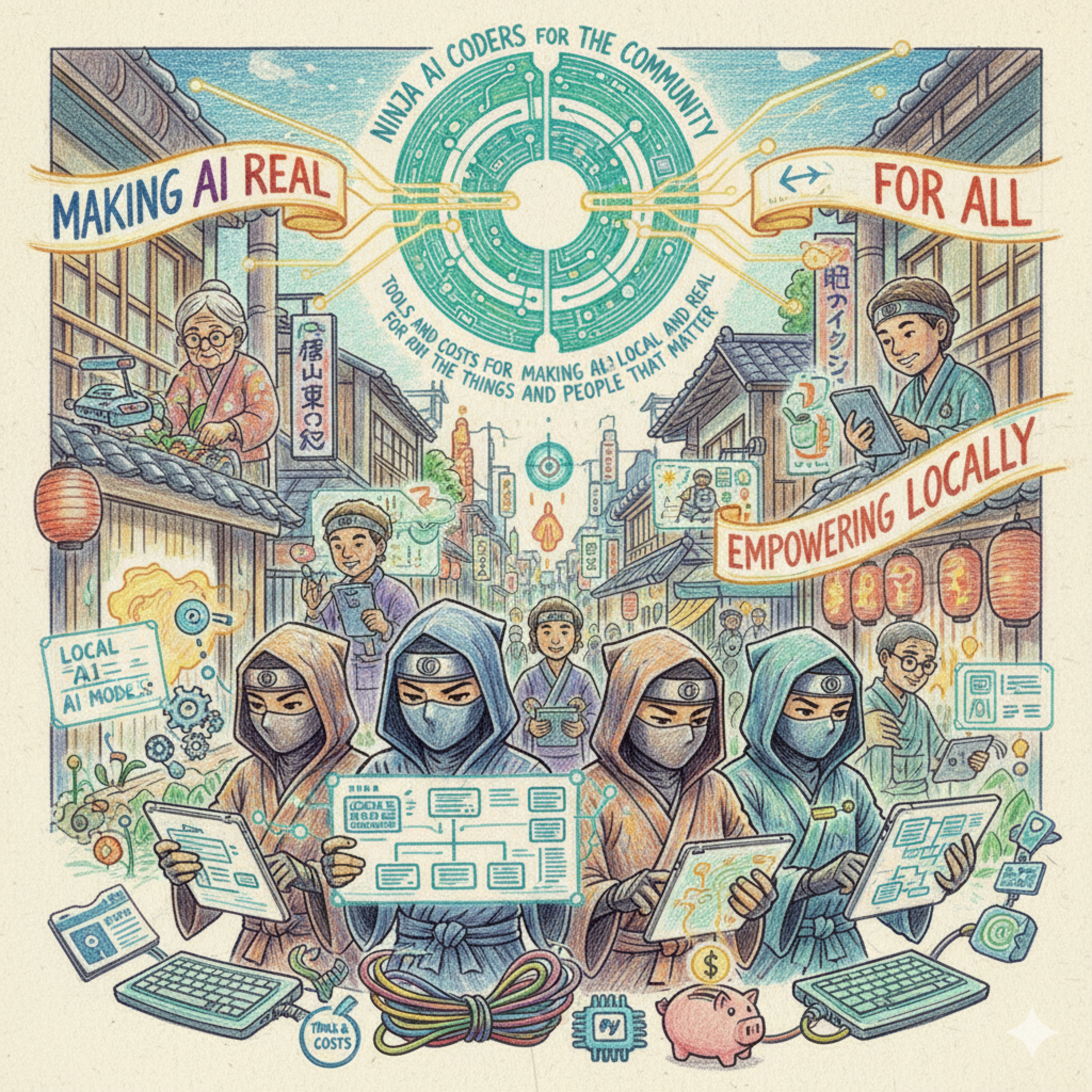 Ninja AI coders for the community : Tools and costs for making AI local and real for the things and people that matter.
