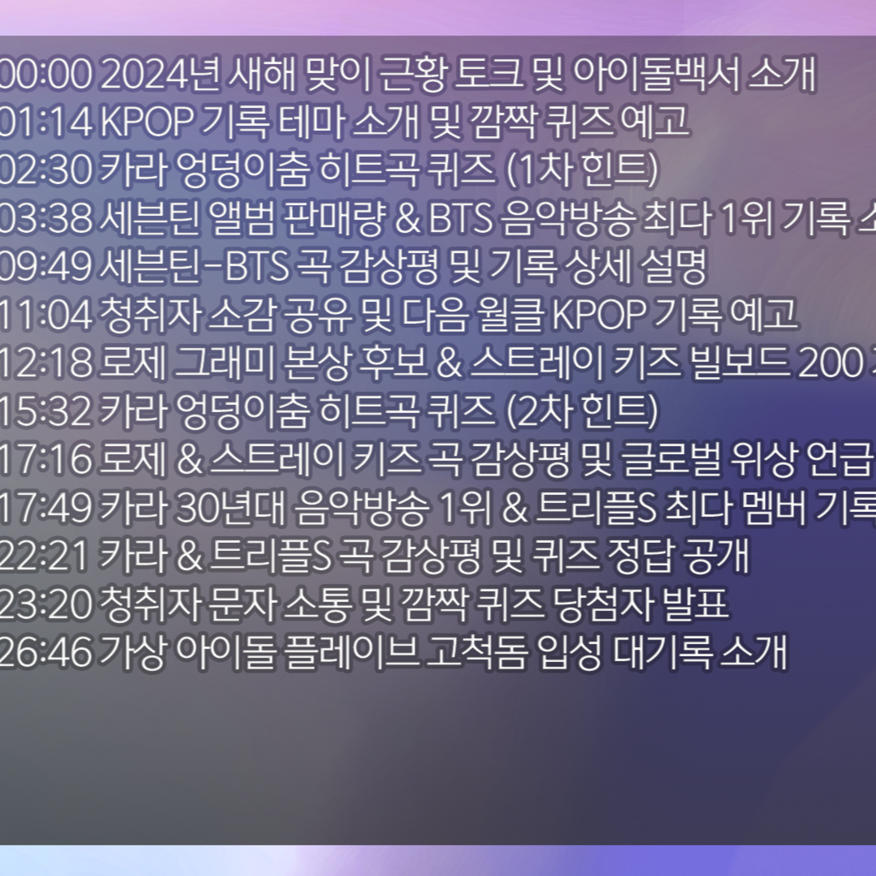 [김윤하의 아이돌백서] 2026년 1월 13일 화요일 2부 episode artwork