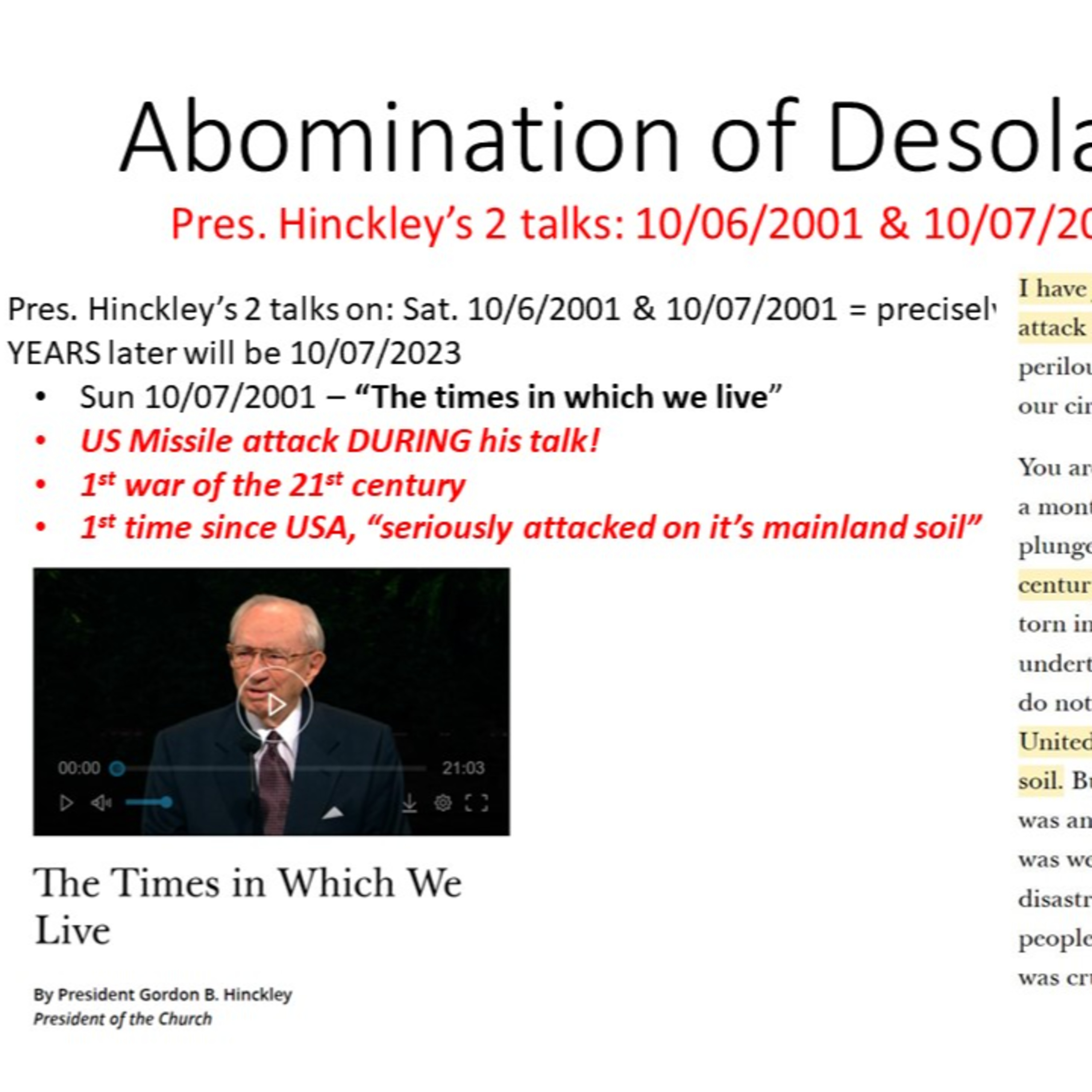 Video # 8b - Abomination of Desolation: Part 2 of 2 - Temporal capitol City of World? episode artwork