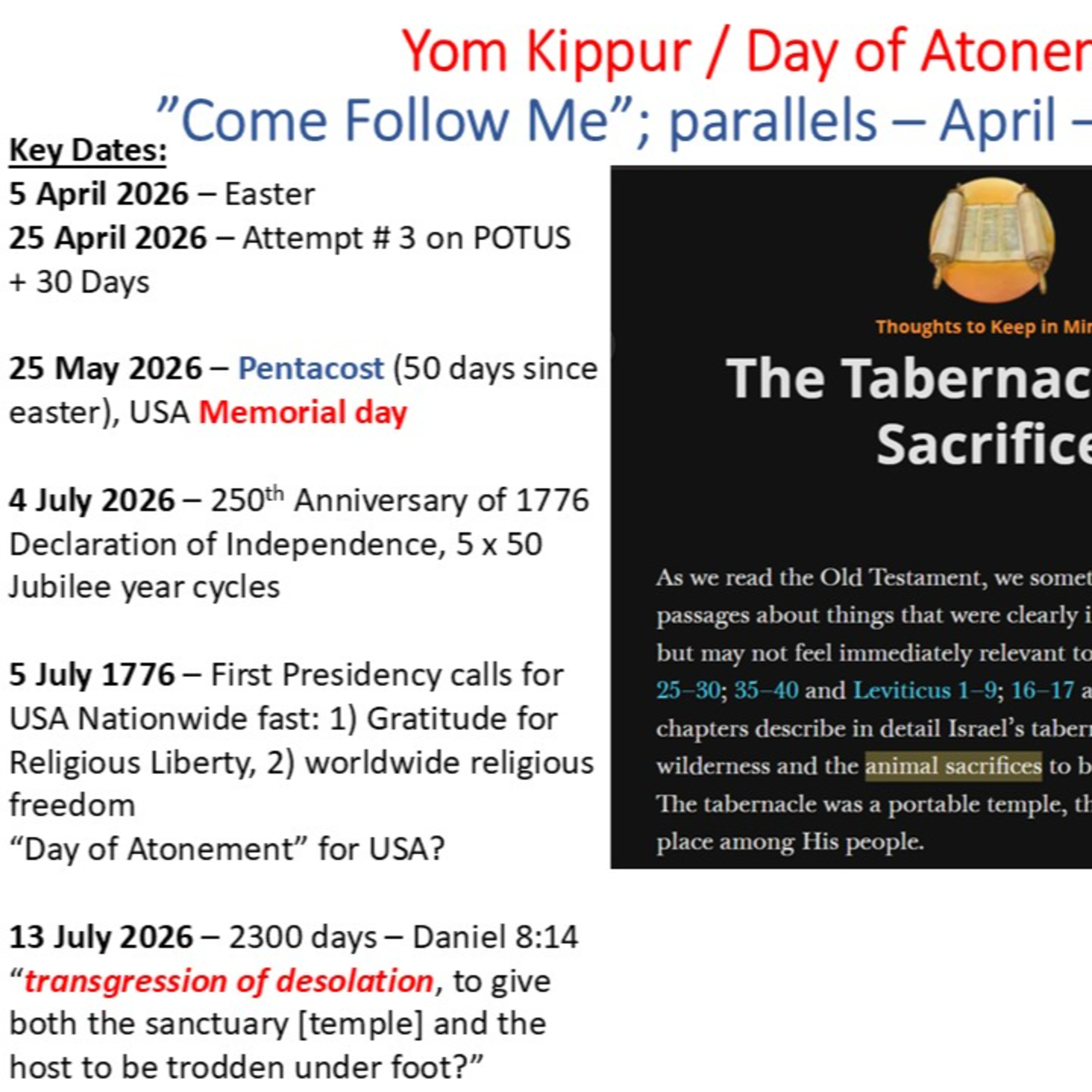 Video # 100b - TRAILER - Yom Kippur / Day of Atonement -” Come Follow Me”; parallels – April – July 2026 - Part # 3 episode artwork