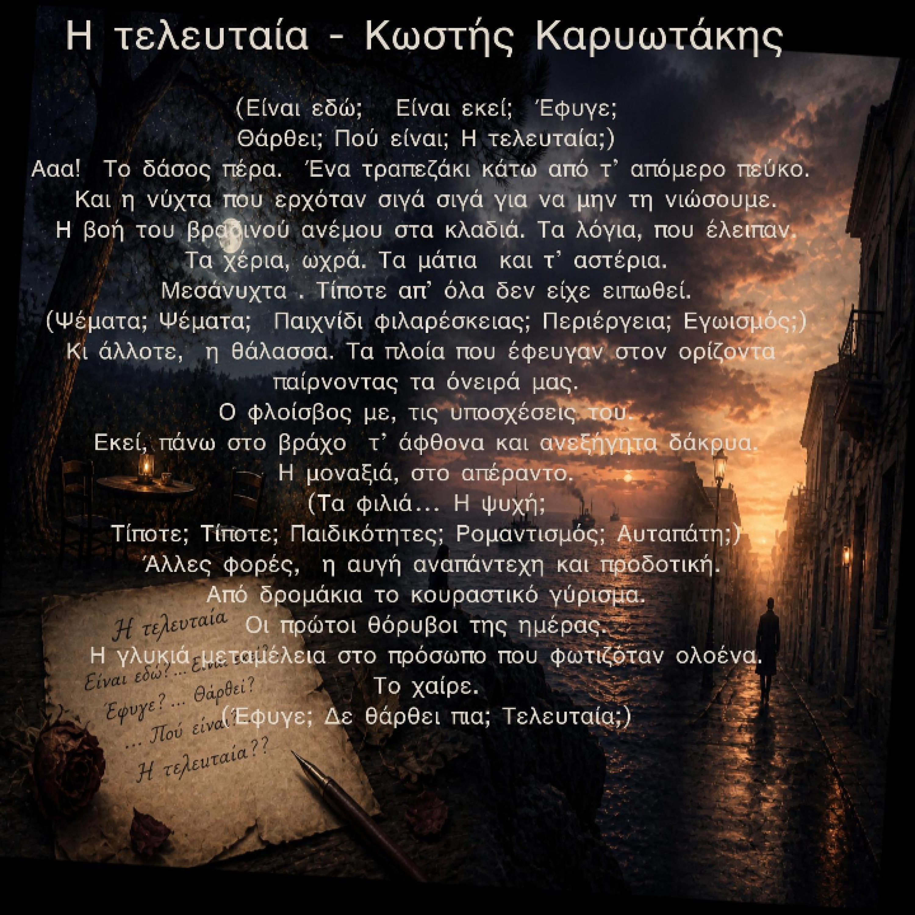 Kαρυωτάκης – Η τελευταία | Τελευταίος Έρωτας ή τελευταία μέρα; | Πεζό ποίημα episode artwork