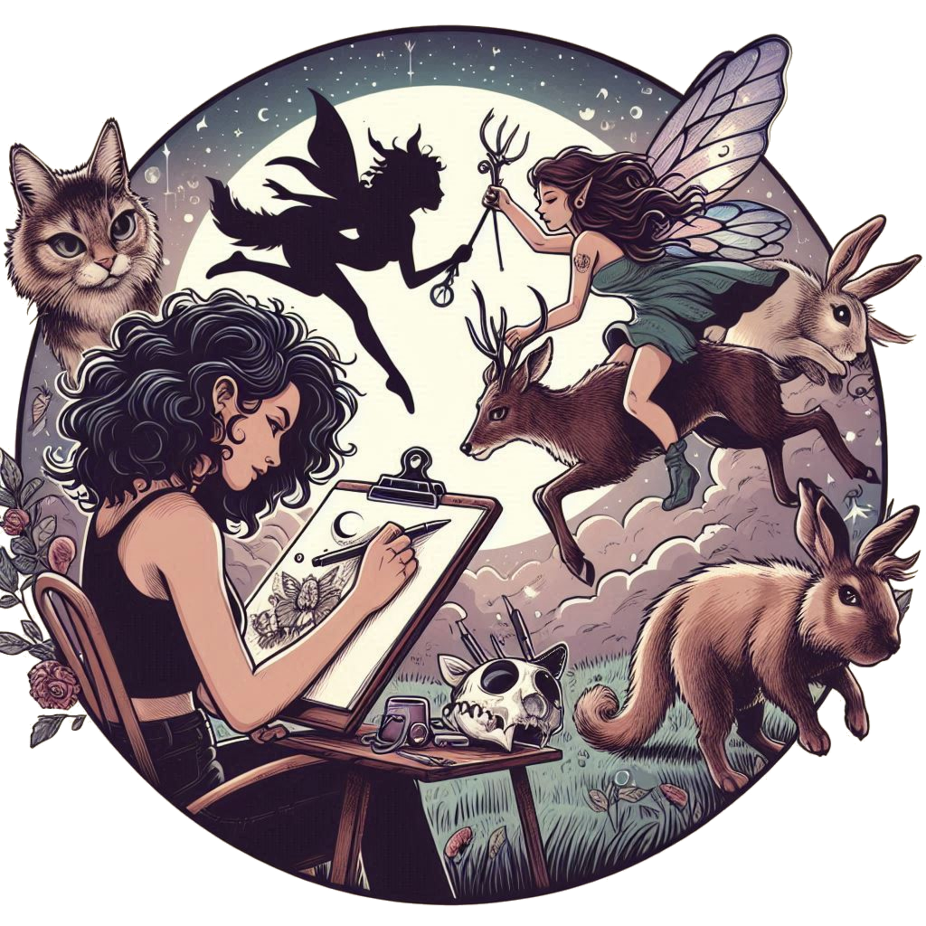 Season 1 –Ep 33: Bashful Brett & Her Beautiful Book, (or) Coffee & Curls, Curiosity & Creativity, a Clean Cat Cranium Christening, The Climbing Creature Quantum Critter Cemetery Caretaker.