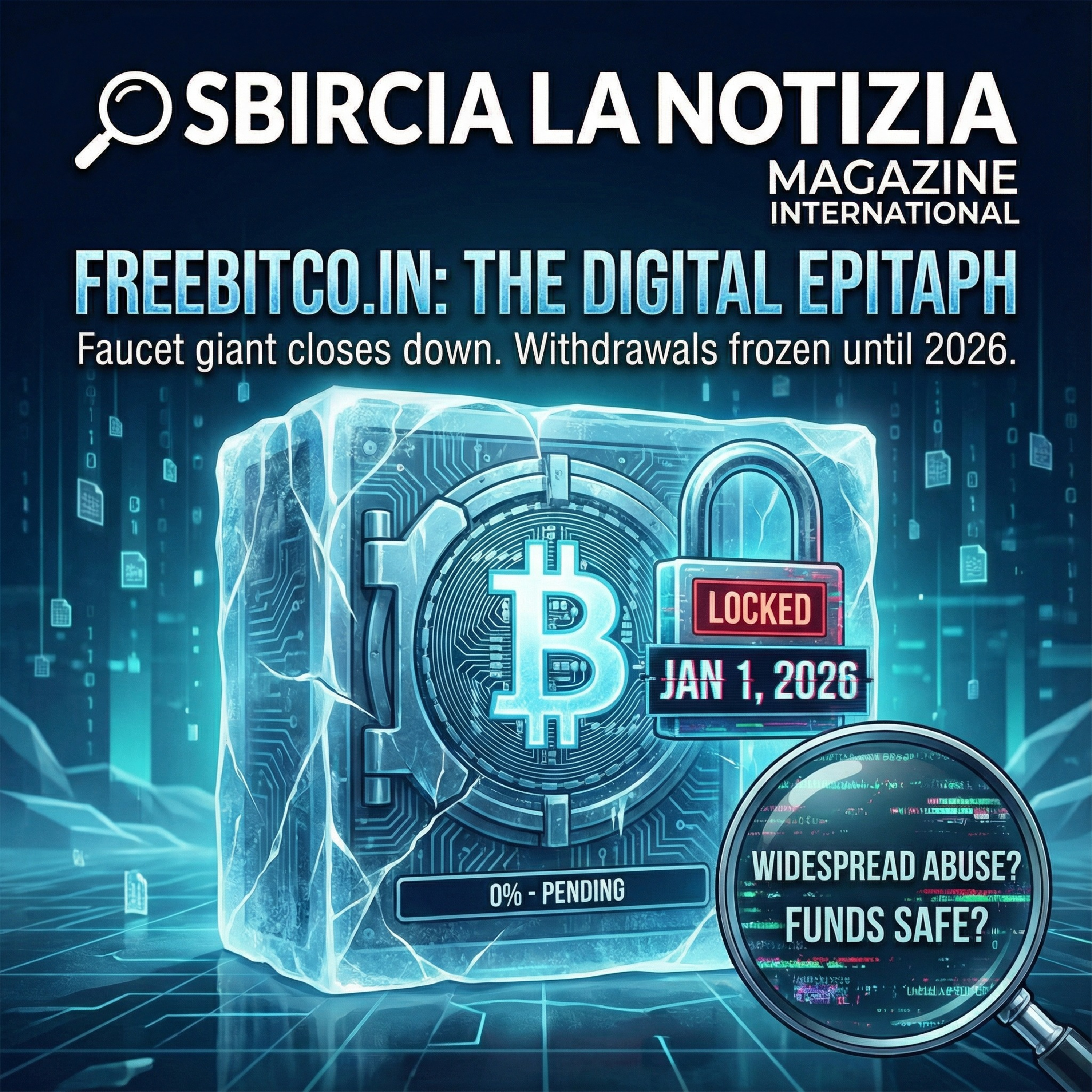 Freebitco.in shutdown: Funds frozen until 2026? / Sbircia la Notizia Magazine episode artwork