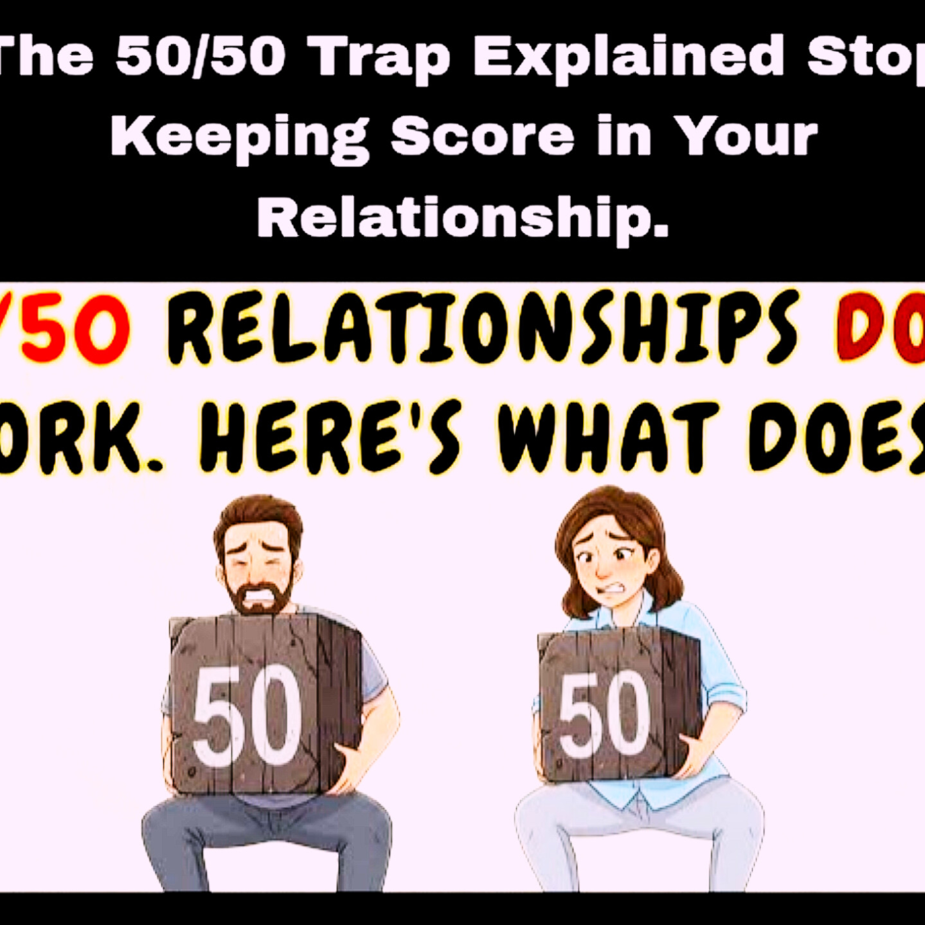 The 50/50 Trap Explained Stop Keeping Score in Your Relationship. Relationships Cycle.  episode artwork
