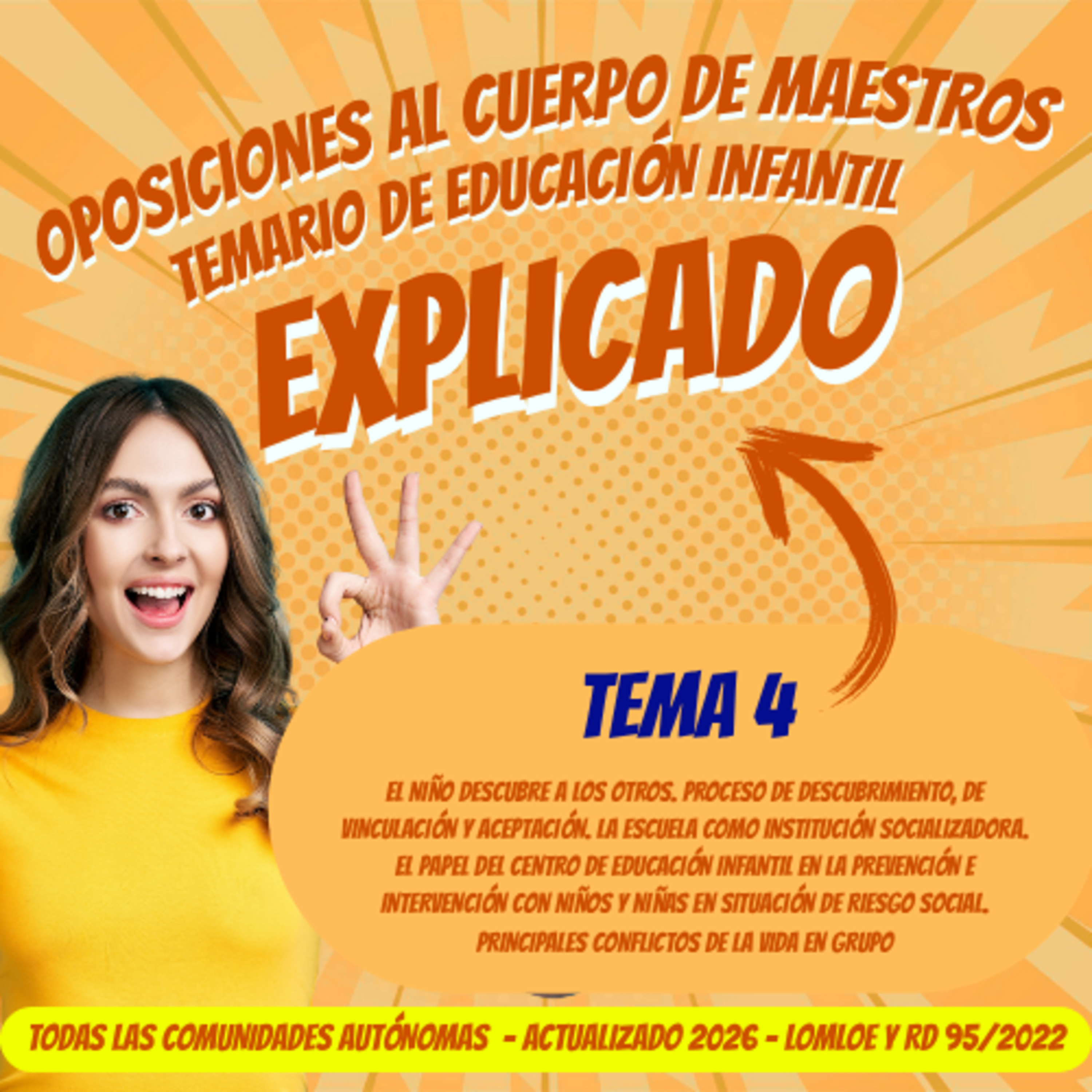 TEMA 4 OPOSICIONES EDUCACIÓN INFANTIL 2026 (LOMLOE Y RD95/2022) - EL NIÑO DESCUBRE A LOS OTROS. PROCESO DE DESCUBRIMIENTO, DE VINCULACIÓN Y ACEPTACIÓN. LA ESCUELA COMO INSTITUCIÓN SOCIALIZADORA. episode artwork