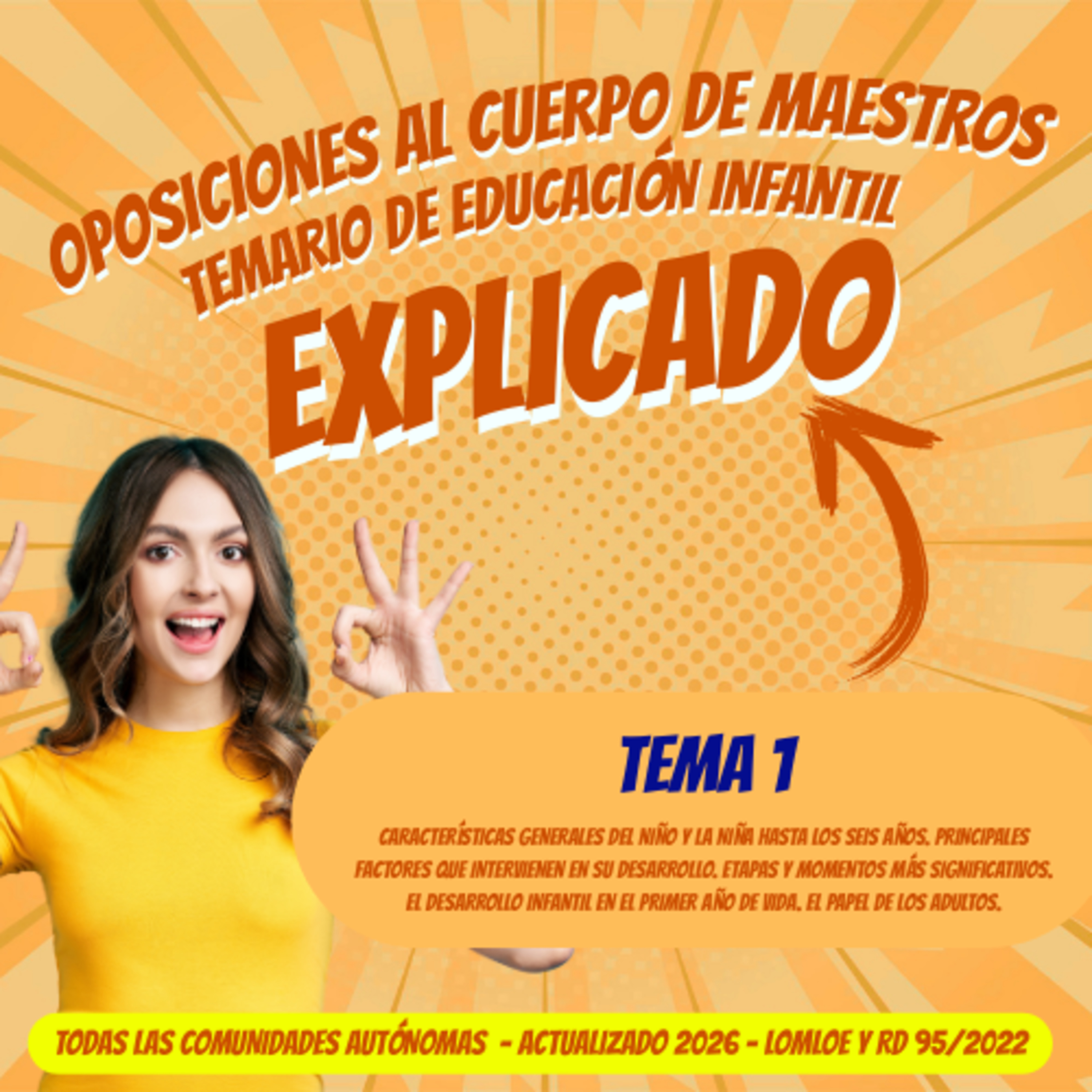 TEMA 1 DE LAS OPOSICIONES EDUCACIÓN INFANTIL EXPLICADO - ACTUALIZADO 2026 (LOMLOE Y RD95/2022) - CARACTERÍSTICAS GENERALES DEL NIÑO Y LA NIÑA HASTA LOS SEIS AÑOS. episode artwork