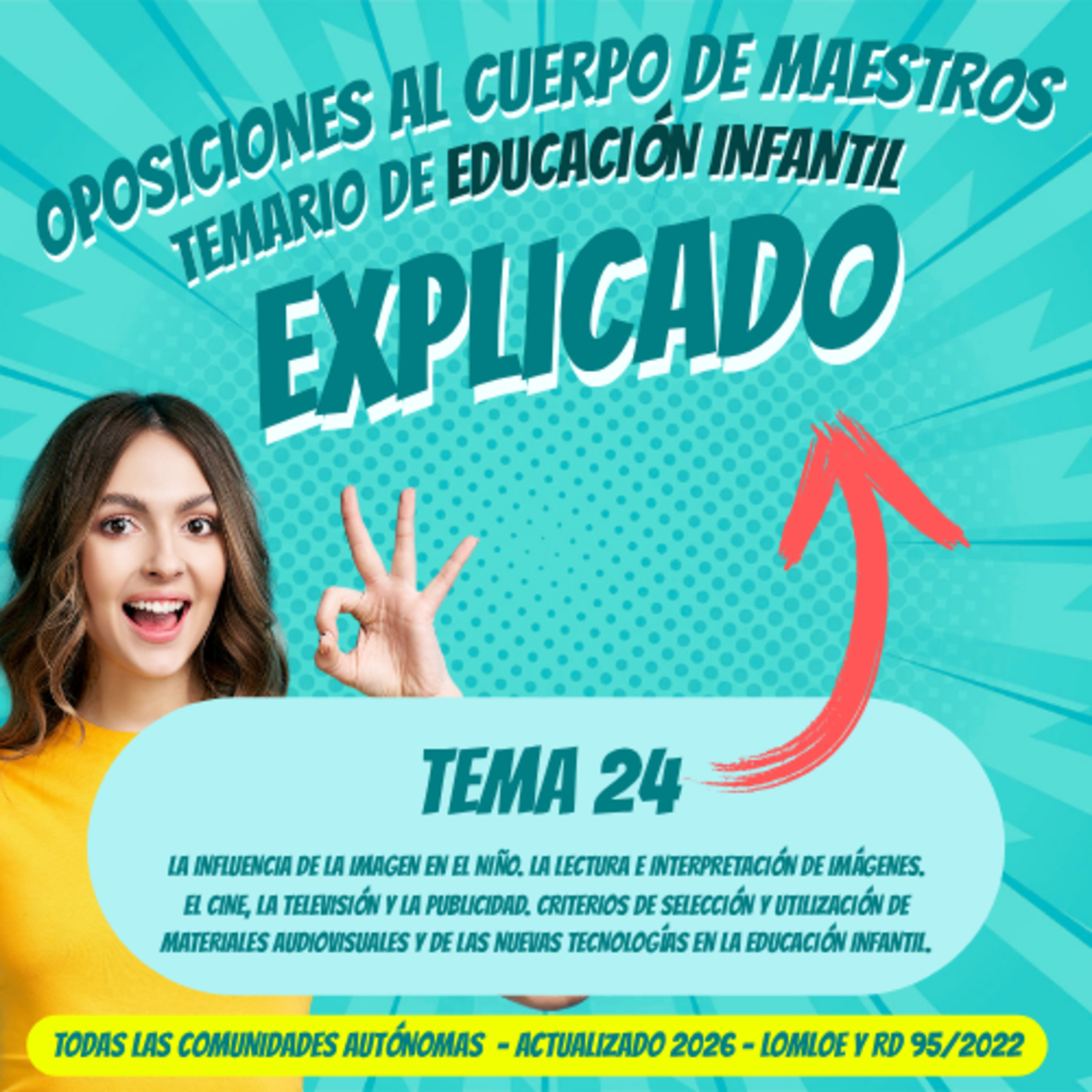 TEMA 24 OPOSICIONES EDUCACIÓN INFANTIL 2026 (LOMLOE Y RD95/2022) - LA INFLUENCIA DE LA IMAGEN EN EL NIÑO. LA LECTURA E INTERPRETACIÓN DE IMÁGENES. EL CINE, LA TELEVISIÓN Y LA PUBLICIDAD. episode artwork