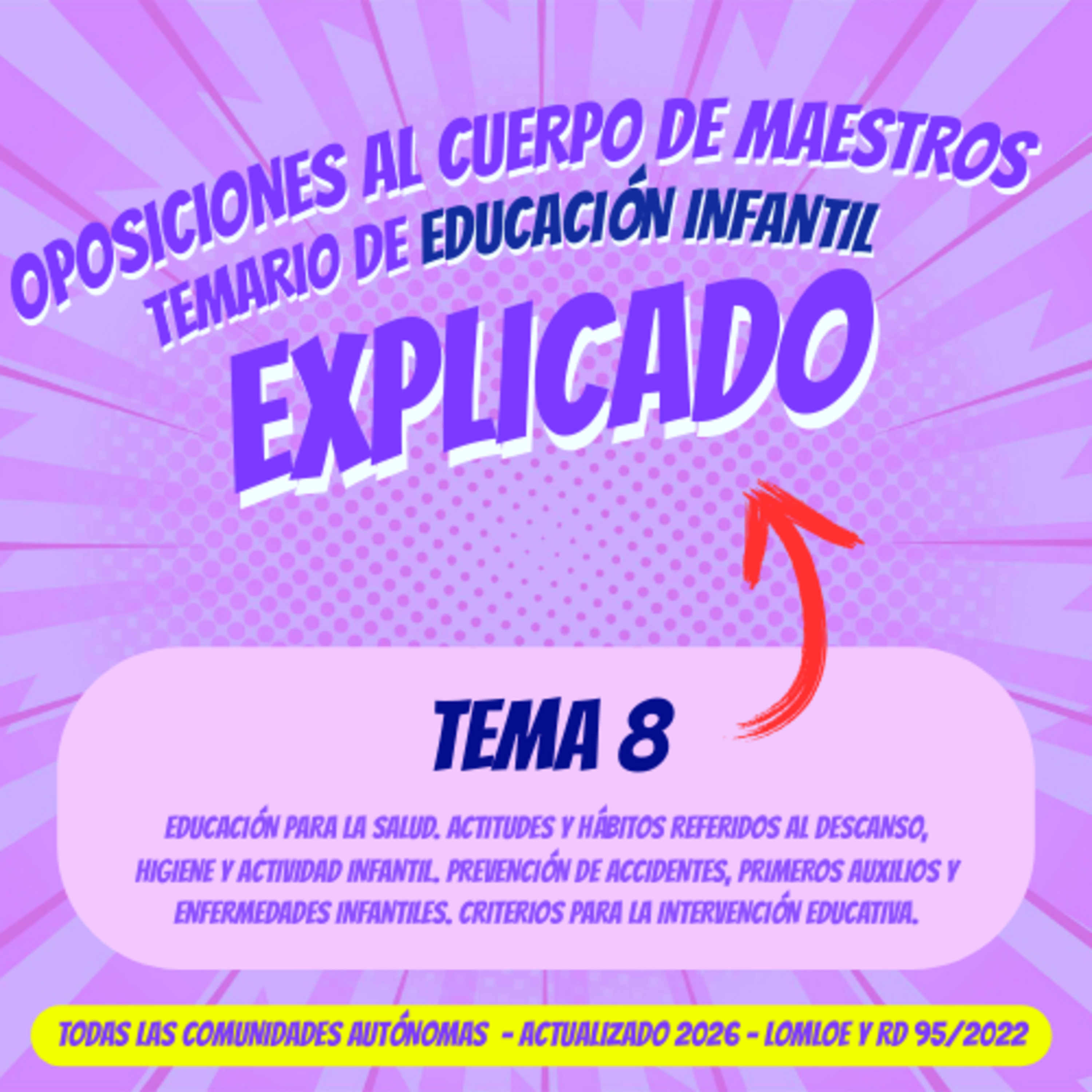 TEMA 8 OPOSICIONES EDUCACIÓN INFANTIL 2026 (LOMLOE Y RD95/2022) - Educación para la salud. Actitudes y hábitos referidos al descanso, higiene y actividad infantil. episode artwork