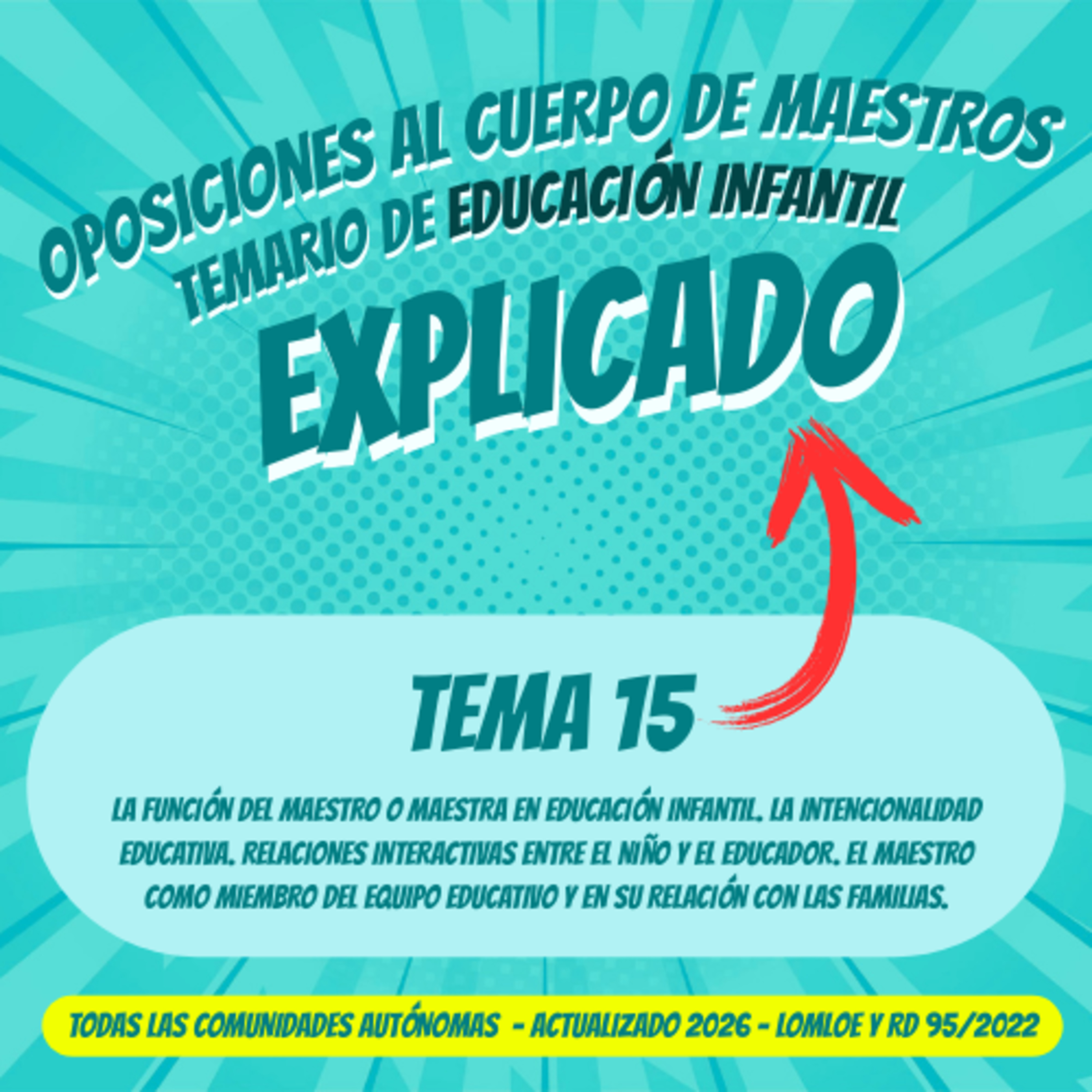 TEMA 15 OPOSICIONES EDUCACIÓN INFANTIL 2026 (LOMLOE Y RD95/2022) - La función del maestro o maestra en Educación Infantil. La intencionalidad educativa. Relaciones entre el niño y el educador. episode artwork