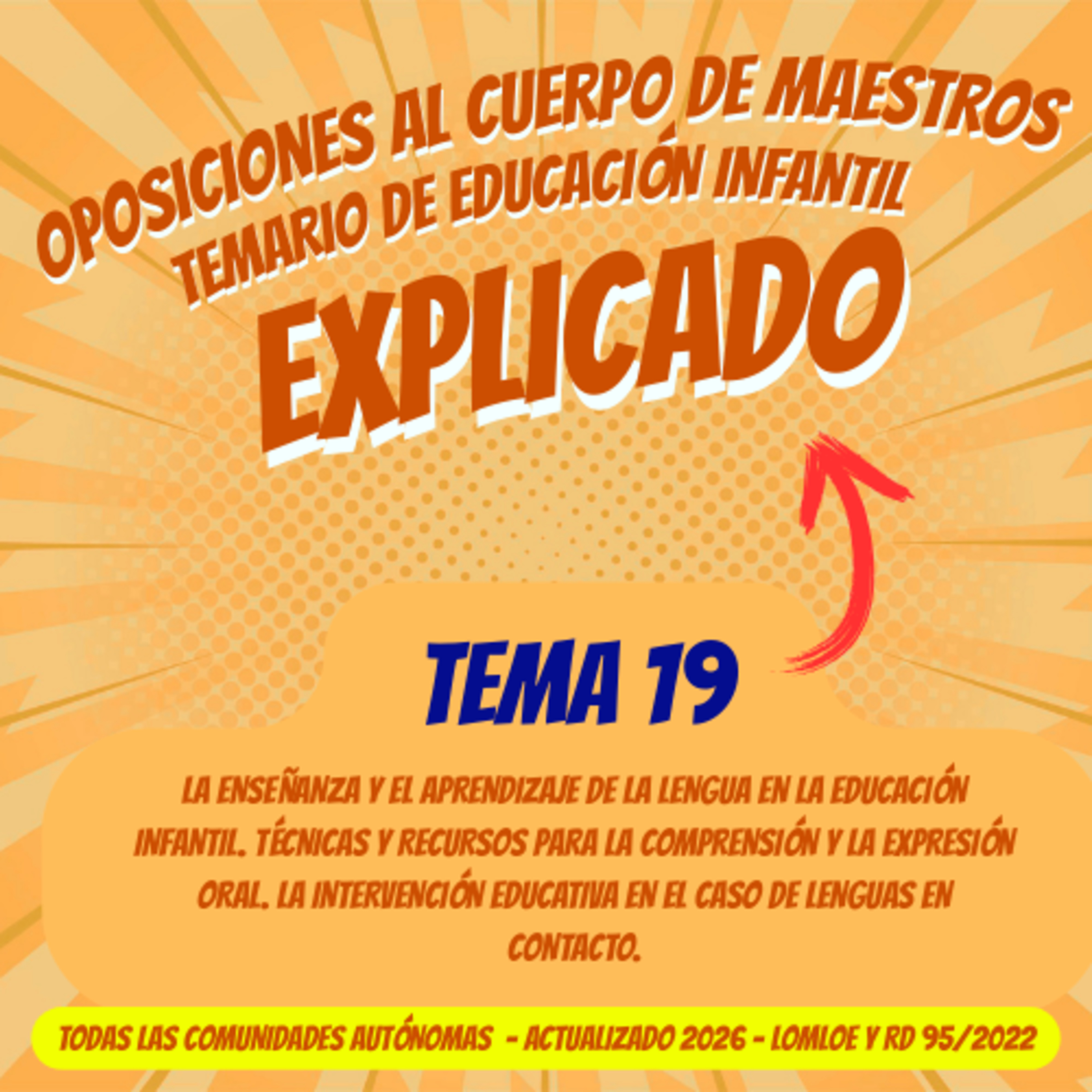 TEMA 19 OPOSICIONES EDUCACIÓN INFANTIL 2026 (LOMLOE Y RD95/2022) - La enseñanza y el aprendizaje de la lengua en la Educación Infantil. Técnicas y recursos para la comprensión y la expresión oral. episode artwork