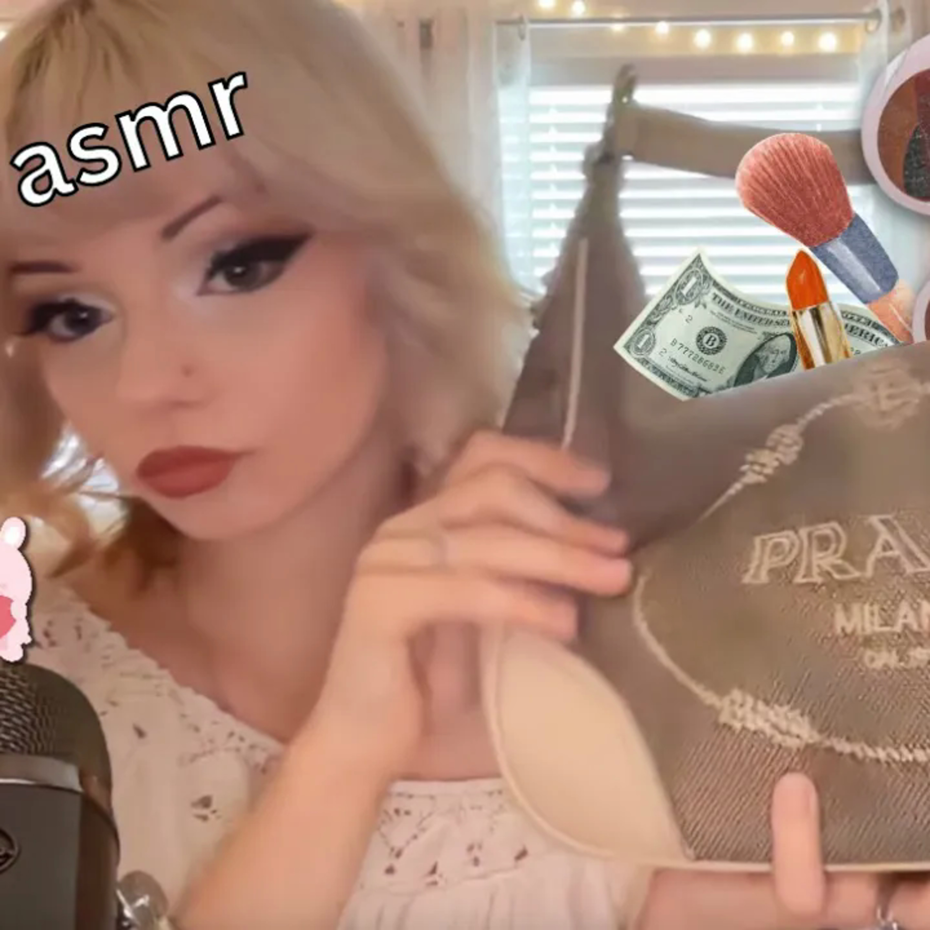 ASMR girly whats in my bag (short nails tapping, mouth sounds, emptiness)