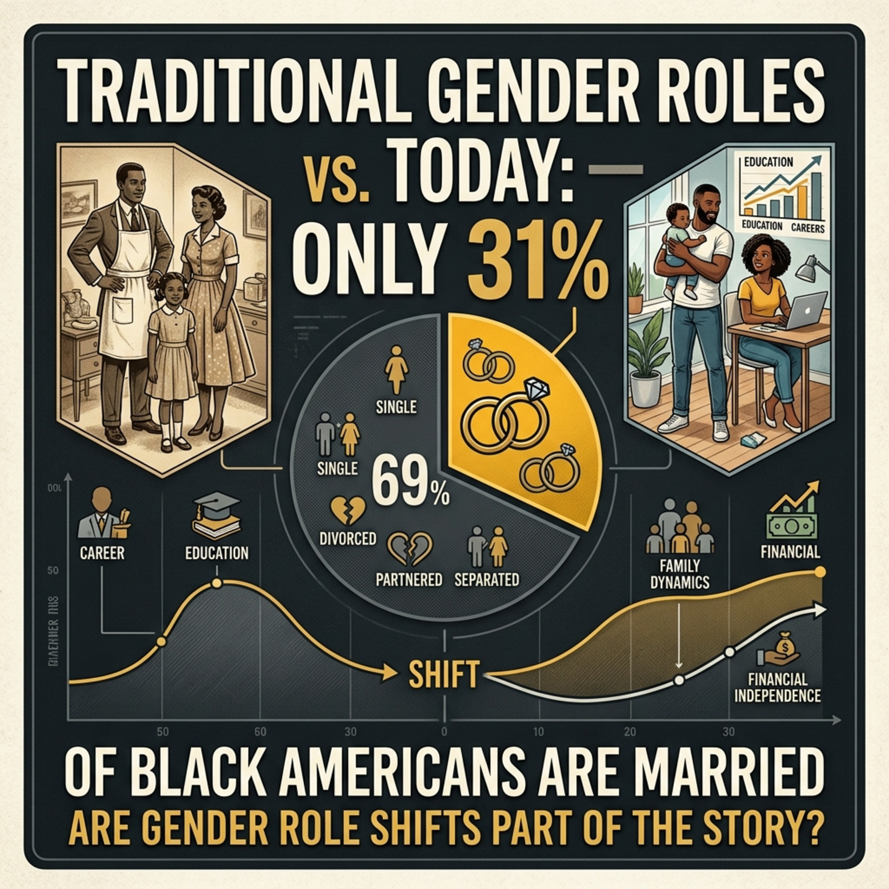 Traditional Gender Roles vs. Today: Only 31% Of Black Americans Are Married. Are Gender Role Shifts Part Of The Story?