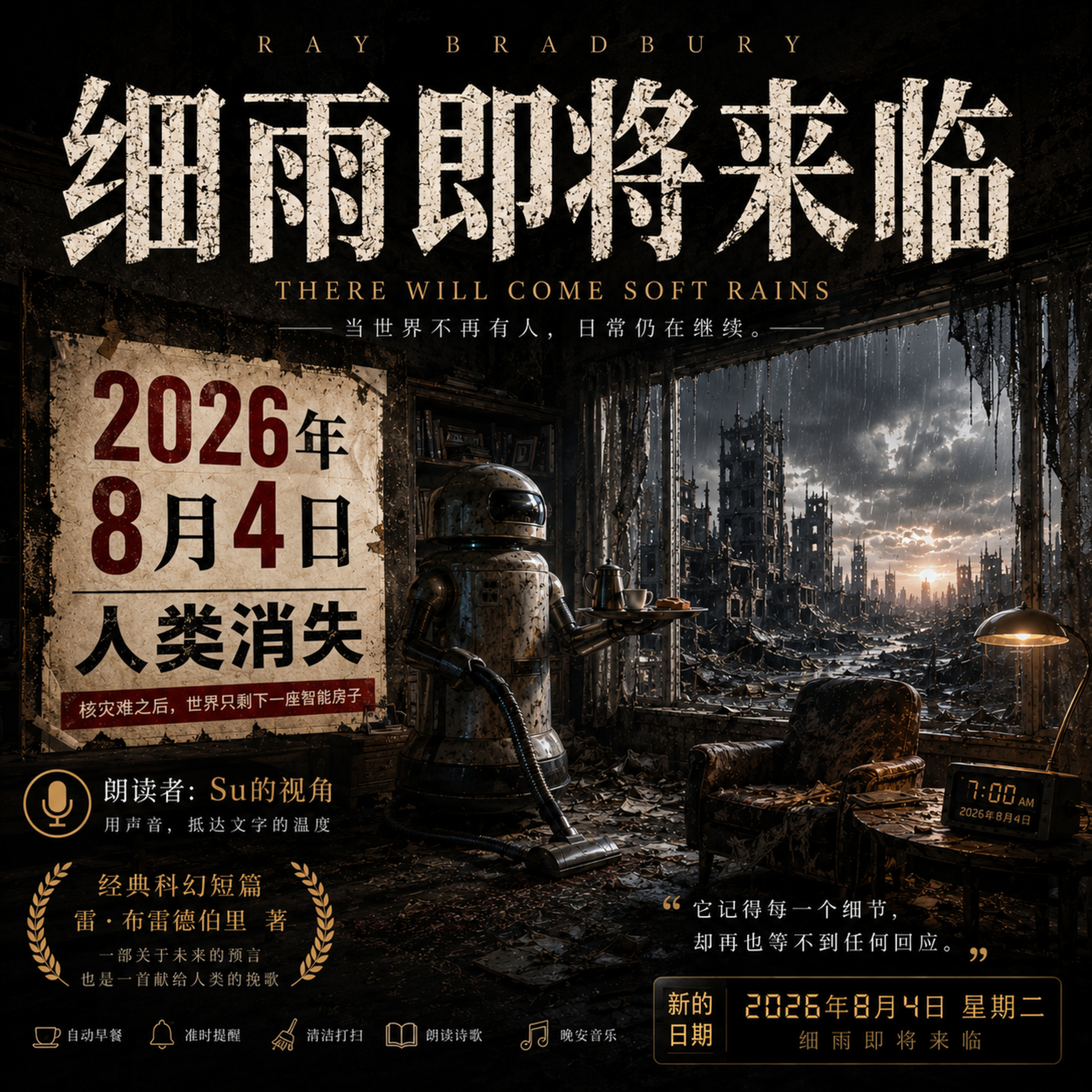 在故事里入睡·249夜·《细雨即将来临》：2026年8月4日，人类已经不在了 episode artwork
