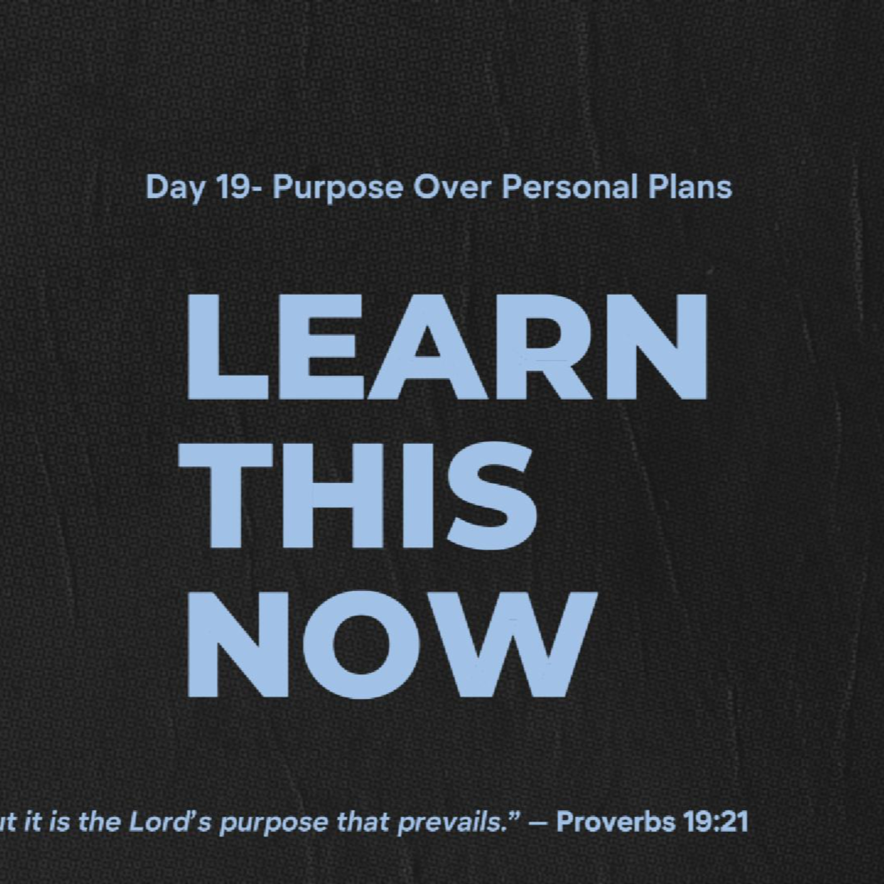 Day 19: Purpose Over Personal Plans episode artwork
