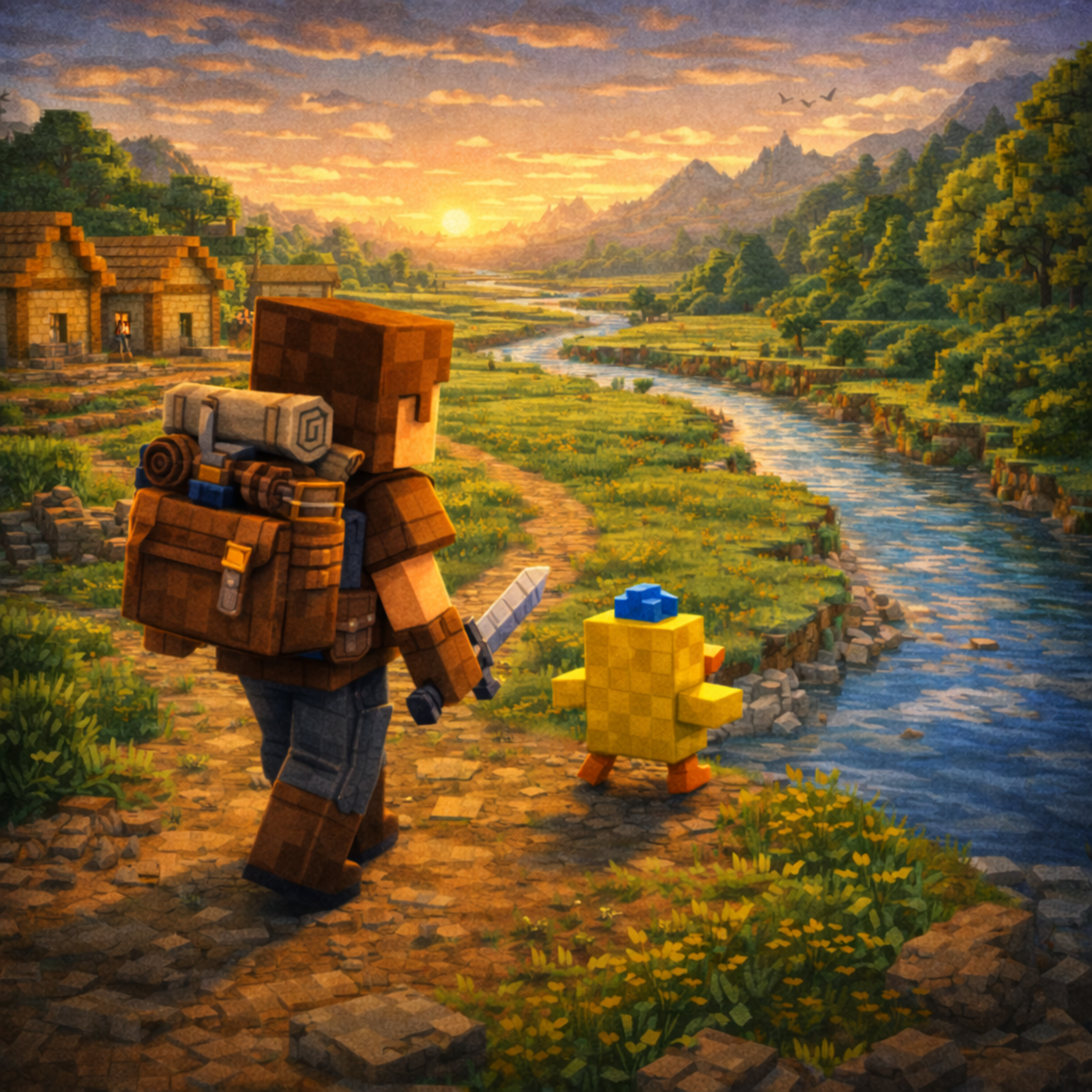 Kapitola 55 – Podél řeky | Karlíkovy minecraftické pohádky (Kniha 2)