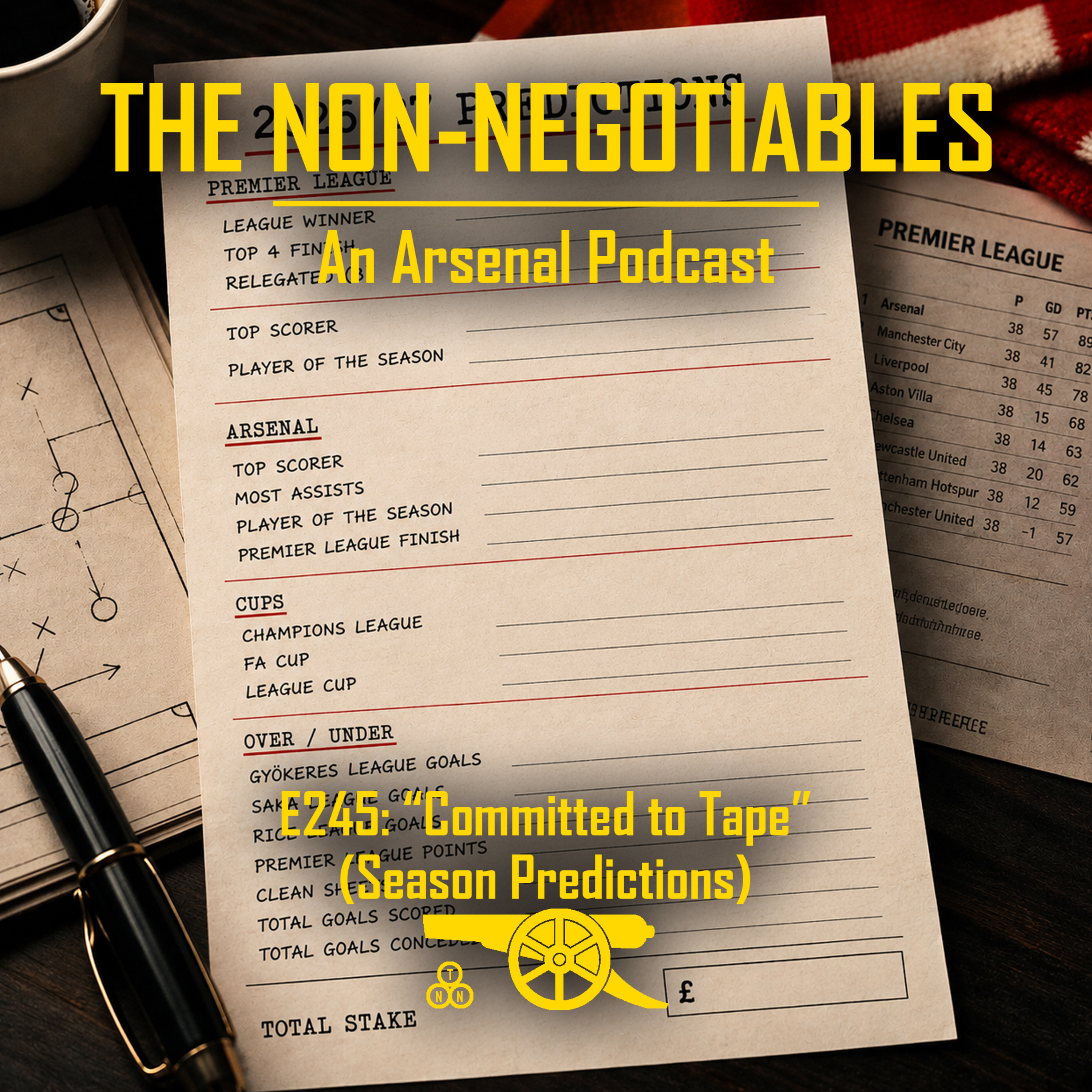 E245: “Committed to Tape” - Premier League 2026/27 Predictions, Arsenal’s Trophy Targets & Player Forecasts (Season Preview) episode artwork