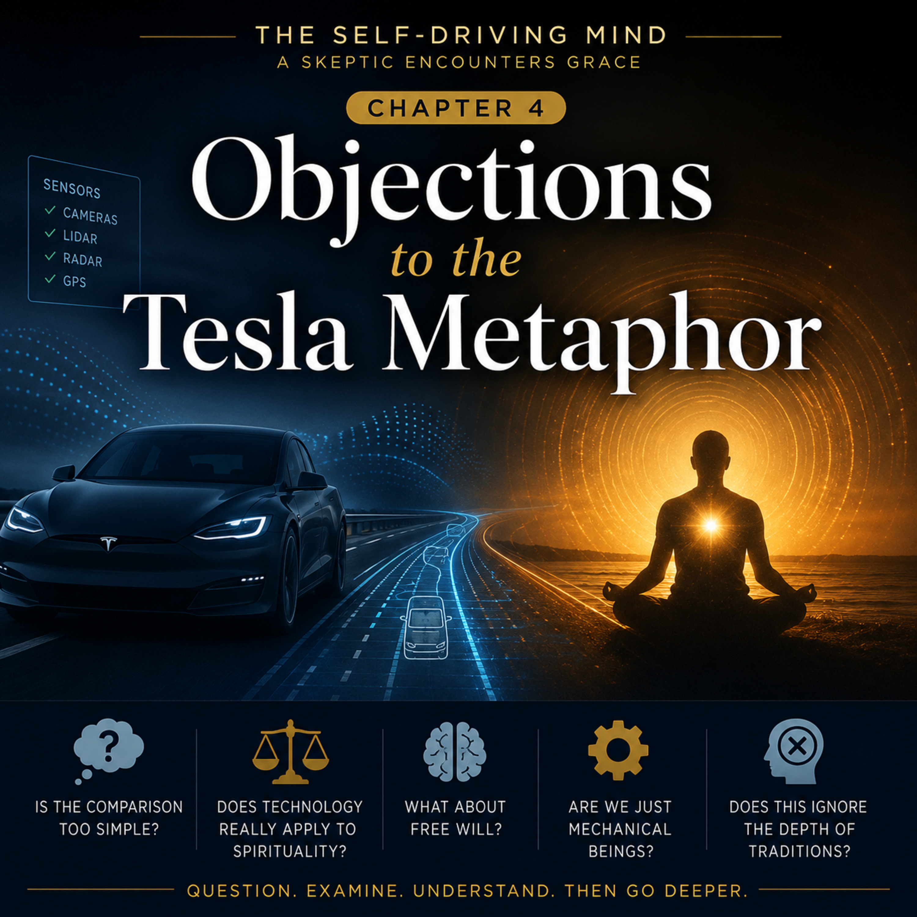 शीर्षक (Title): टेस्ला = ध्यान: यह तुलना क्यों सही है? | The Self-Driving Mind - Chapter 4 episode artwork