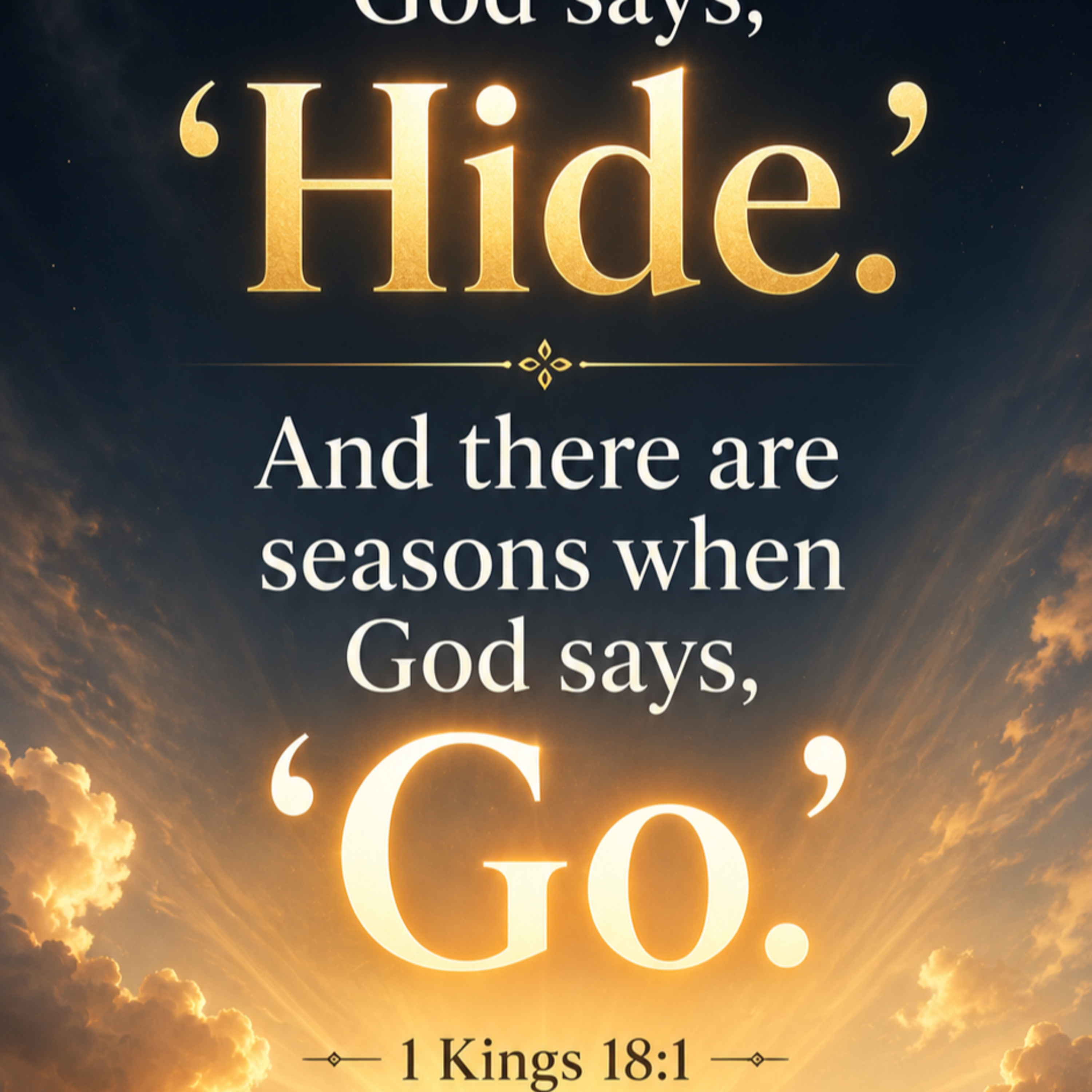 There are season when God says, "HIDE" and there are seasons when God says, " GO" episode artwork
