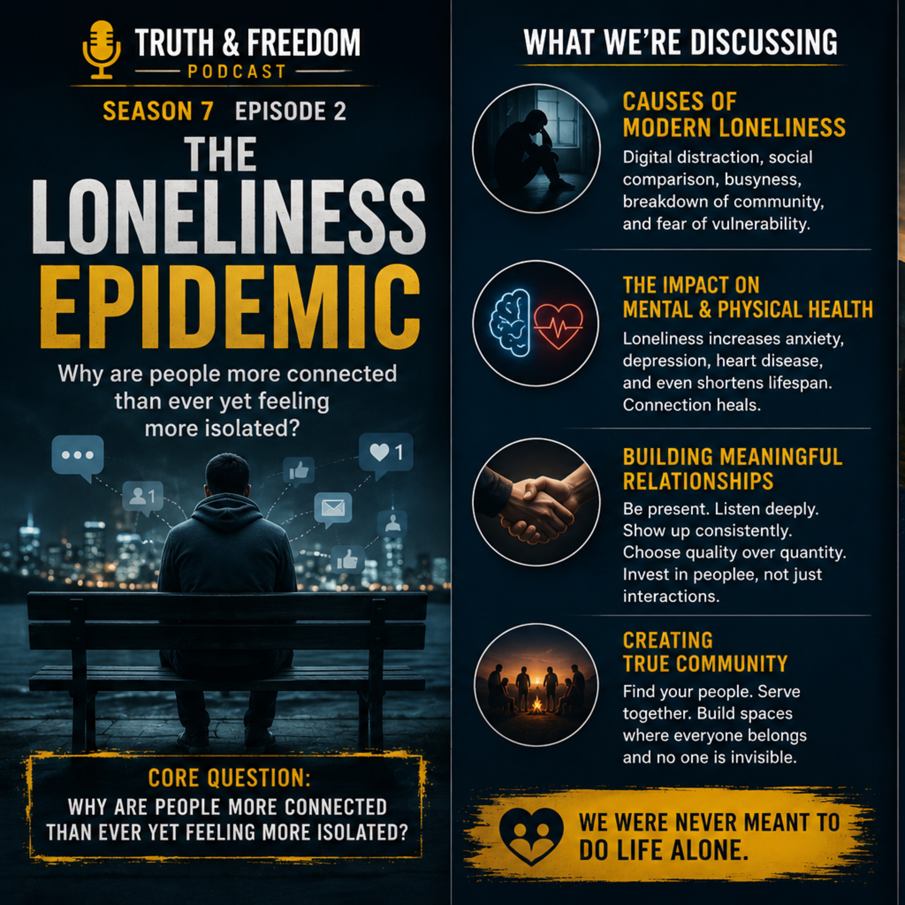 Truth & Freedom podcast: S 7 Ep 2-The Loneliness Epidemic episode artwork