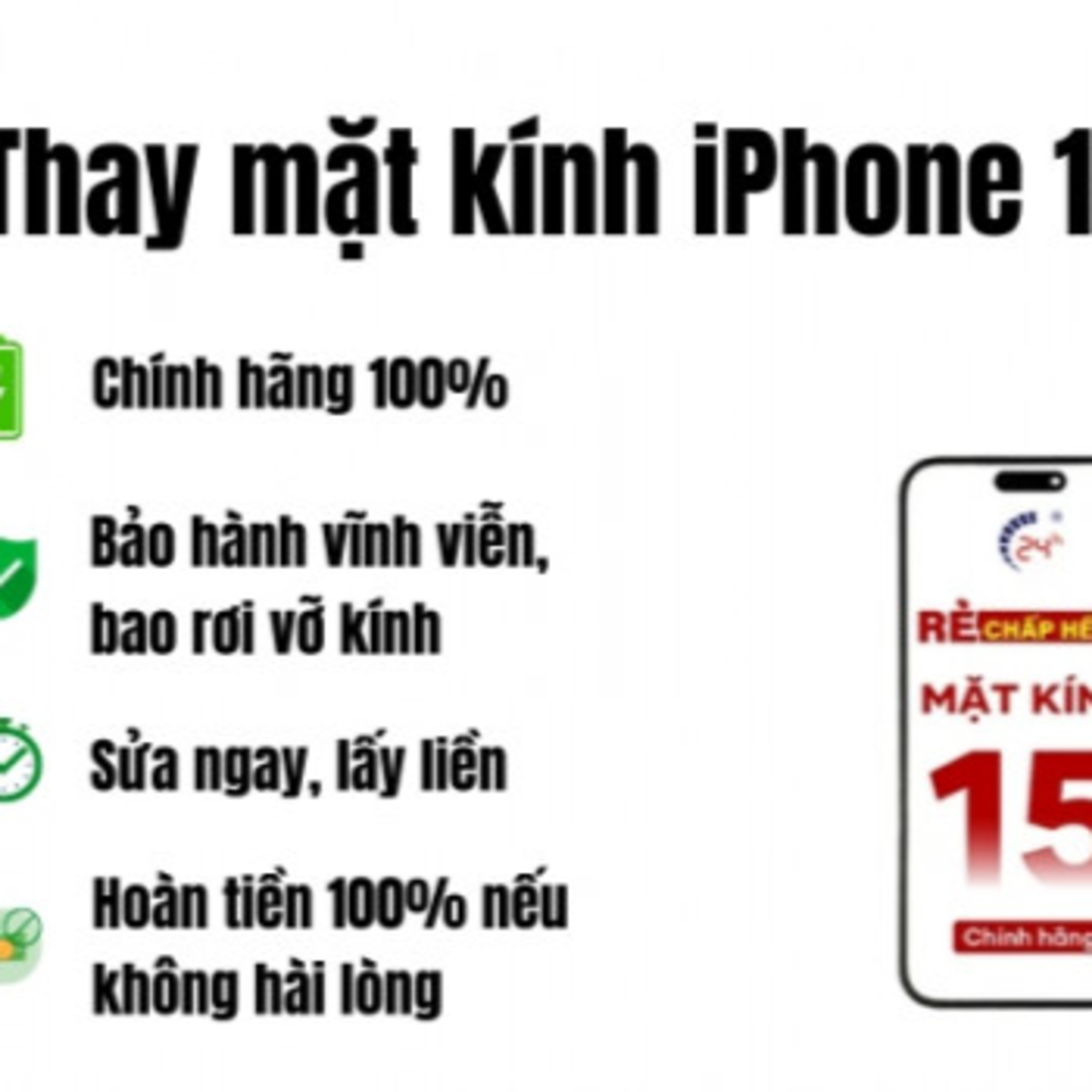 Cua hang thay ep kinh iPhone gia re, bao hanh vinh vien