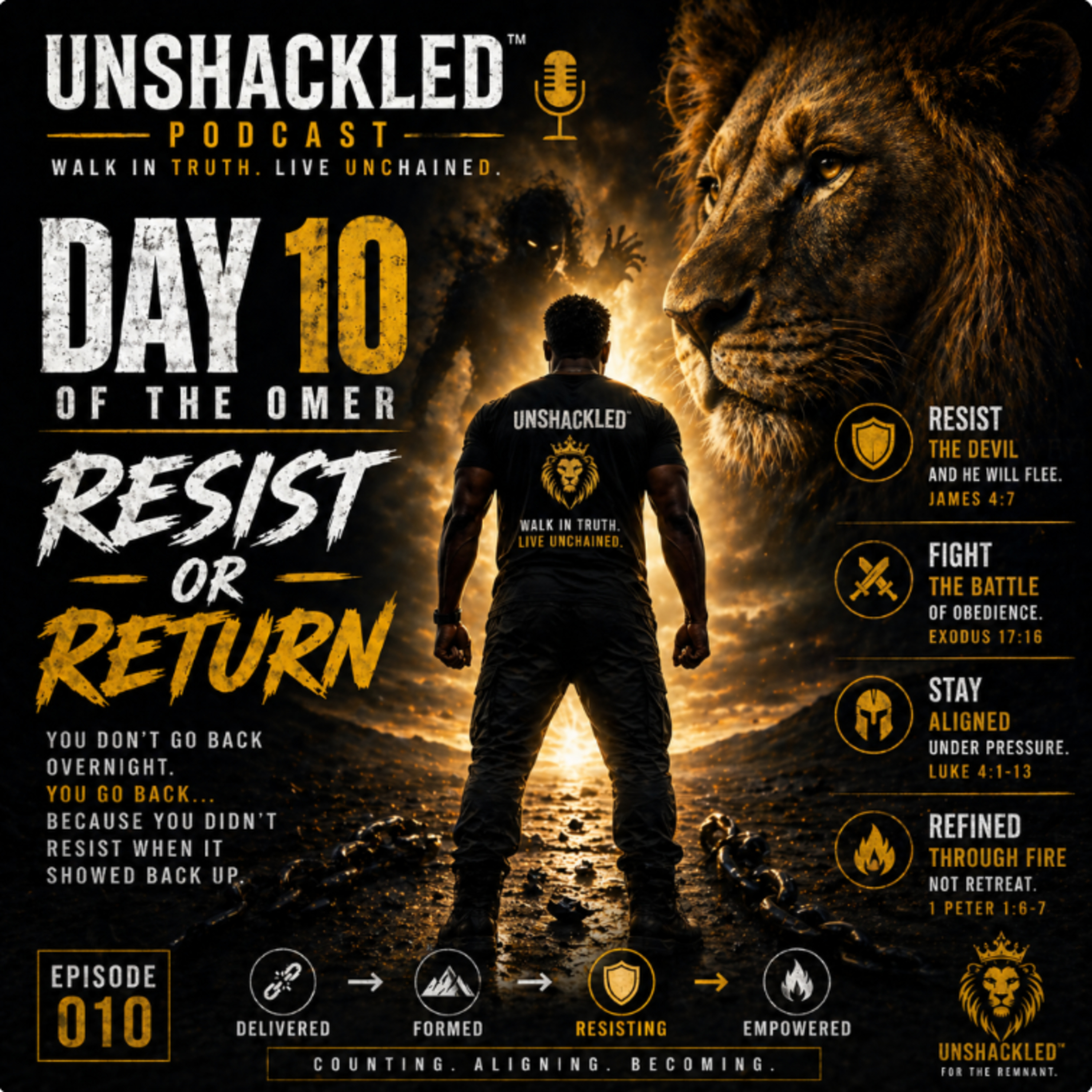 Become Unshackled™ Podcast | Day 10 of the Omer: Resist or Return (Spiritual Discipline & Freedom) episode artwork