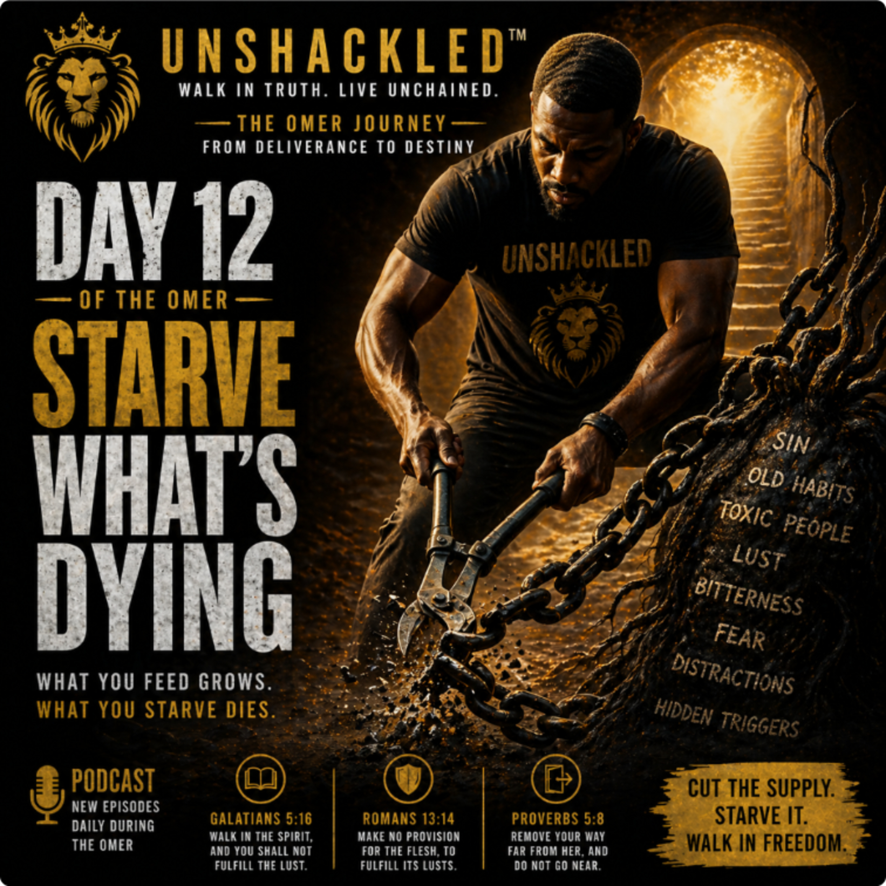 Become Unshackled™ Podcast | Day 12 of the Omer: Starve What’s Dying (Spiritual Separation & Discipline) episode artwork