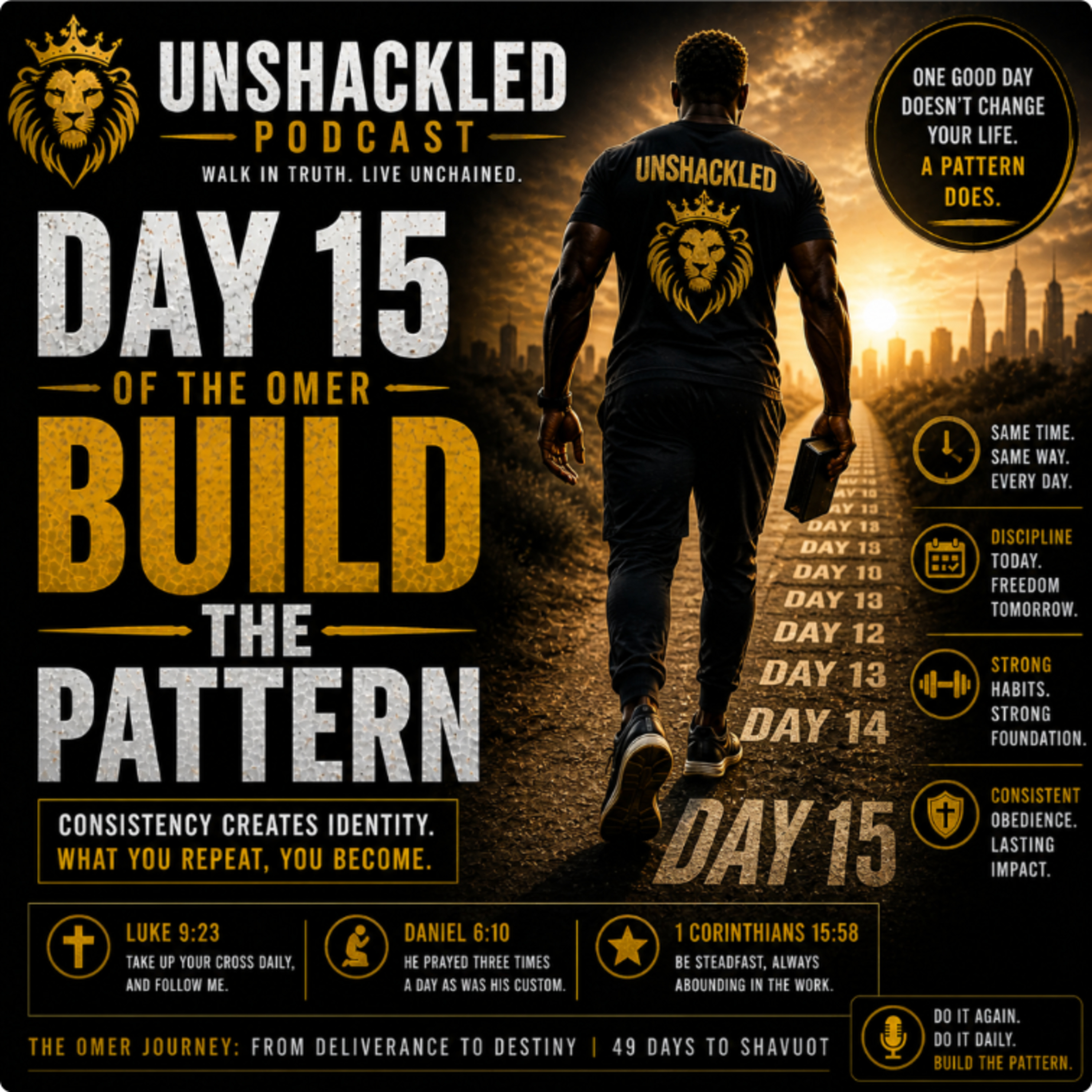 Become Unshackled™ Podcast | Day 15 of the Omer: Build the Pattern (Consistency & Spiritual Growth) episode artwork