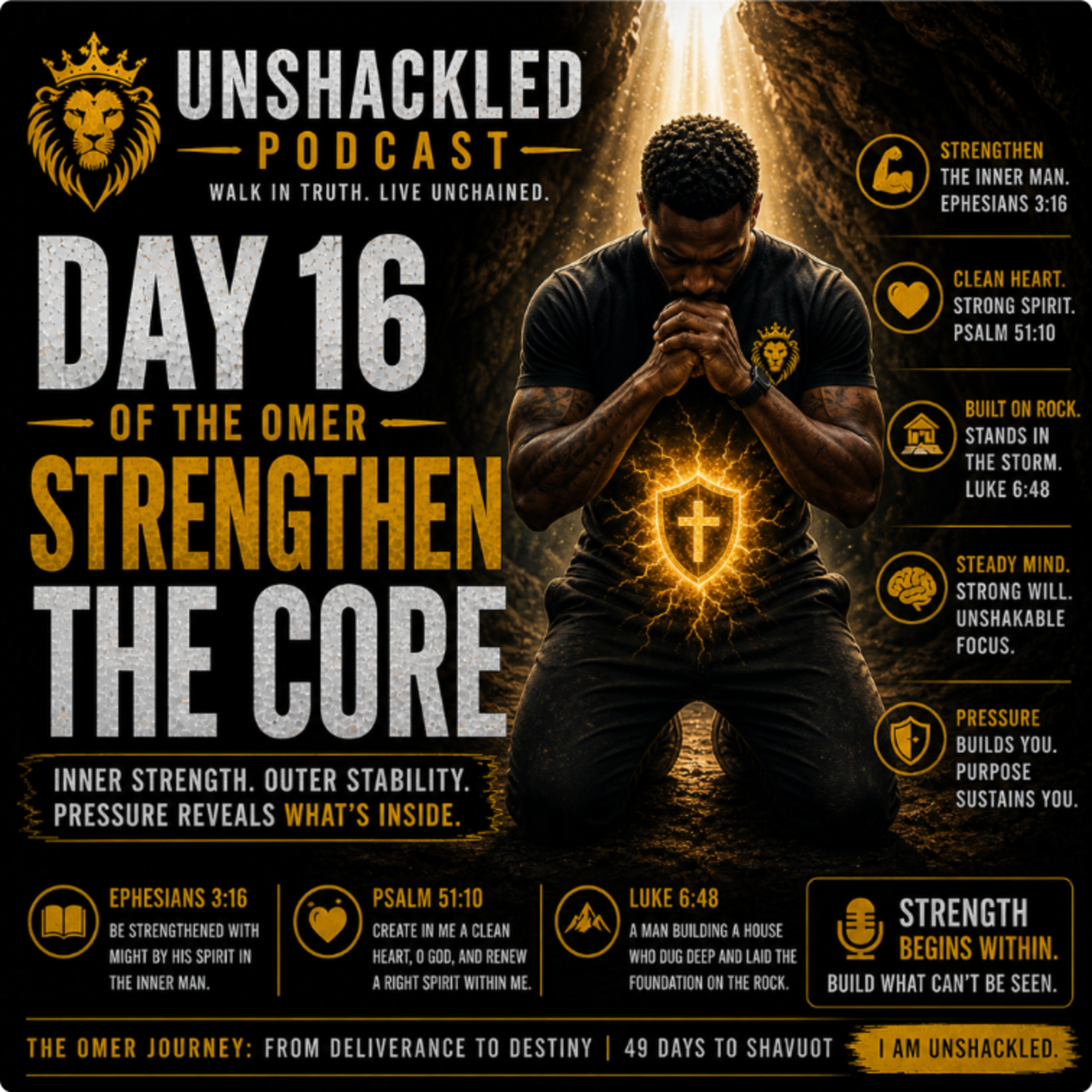 Become Unshackled™ Podcast | Day 16 of the Omer: Strengthen the Core (Inner Strength & Stability) episode artwork