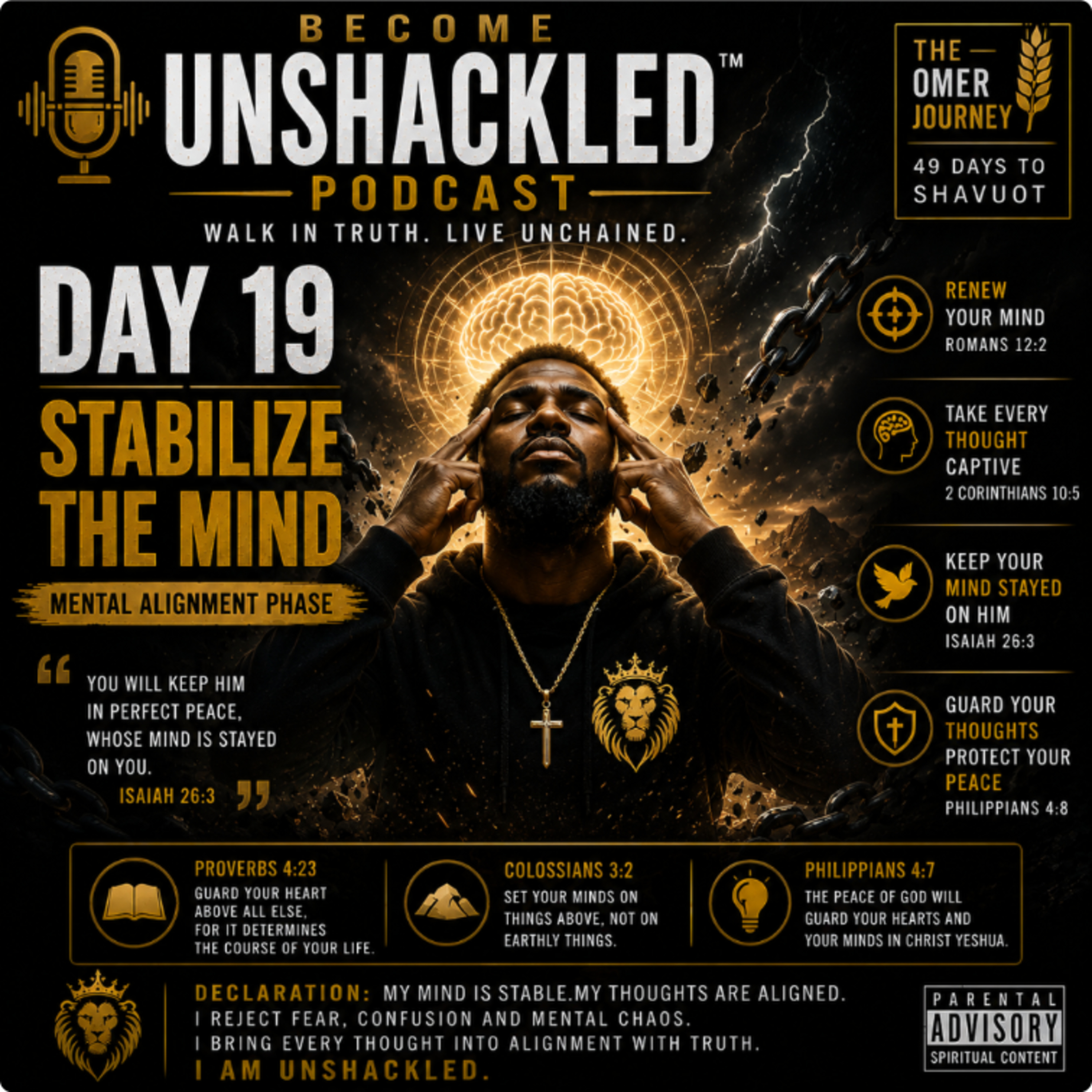 Become Unshackled™ Podcast | Day 19 of the Omer: Stabilize the Mind (Mental Alignment & Peace) episode artwork