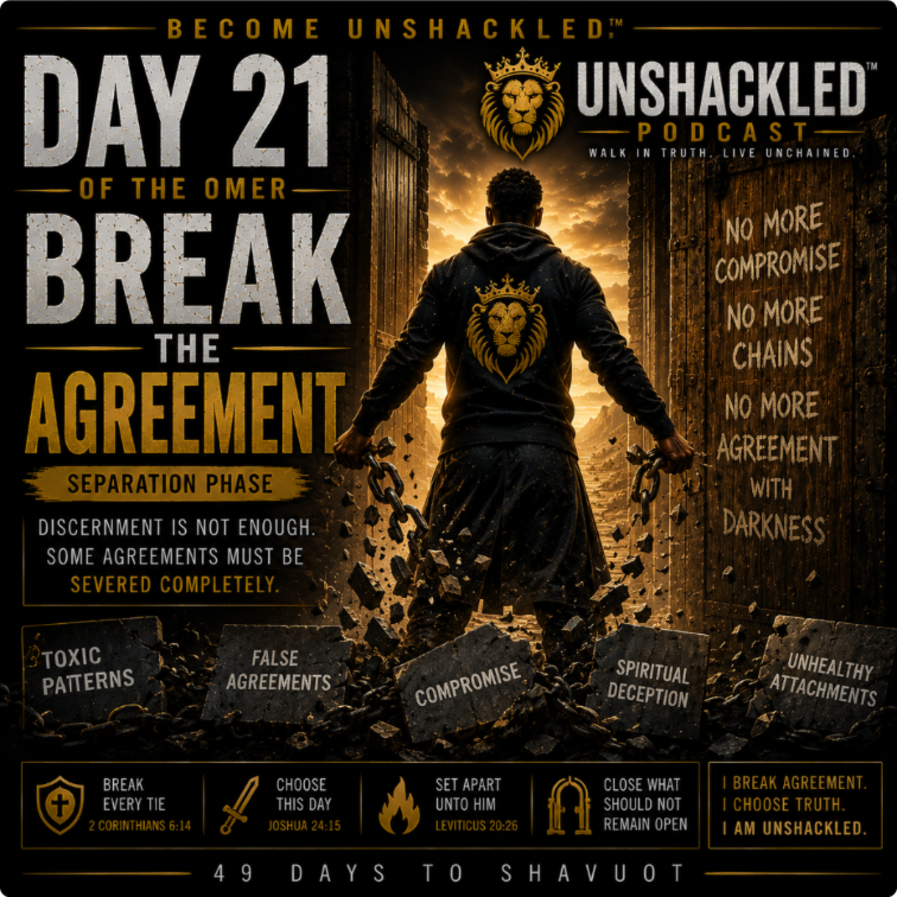 Become Unshackled™ Podcast | Day 21 of the Omer: Break the Agreement (Separation & Spiritual Alignment) episode artwork
