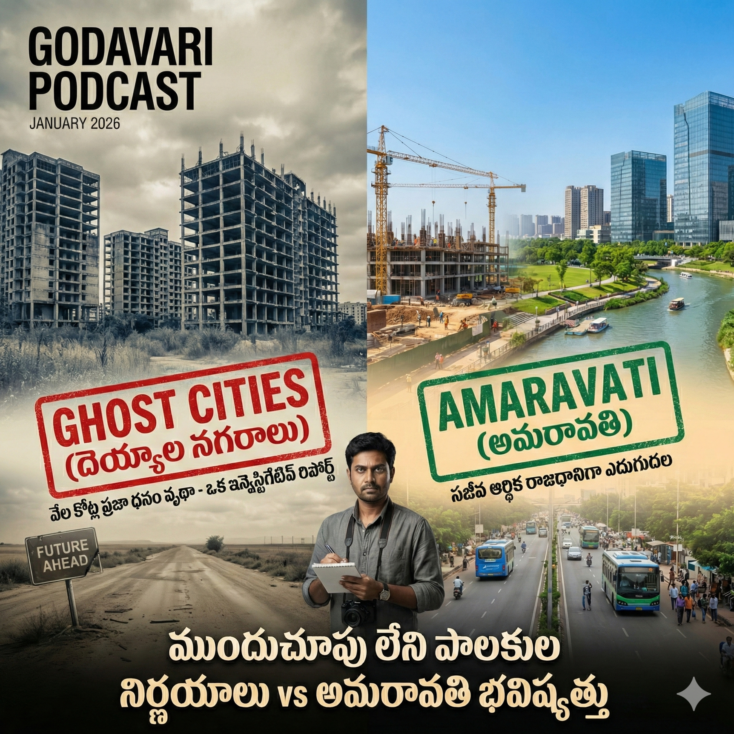 EP 54 మెగానగరాలు అభివృద్ధి బాటలా? ఆర్ధిక వ్యవస్థకు ఉరితాళ్ళా? అమరావతి భవిష్యత్తు ఏమిటి?  episode artwork