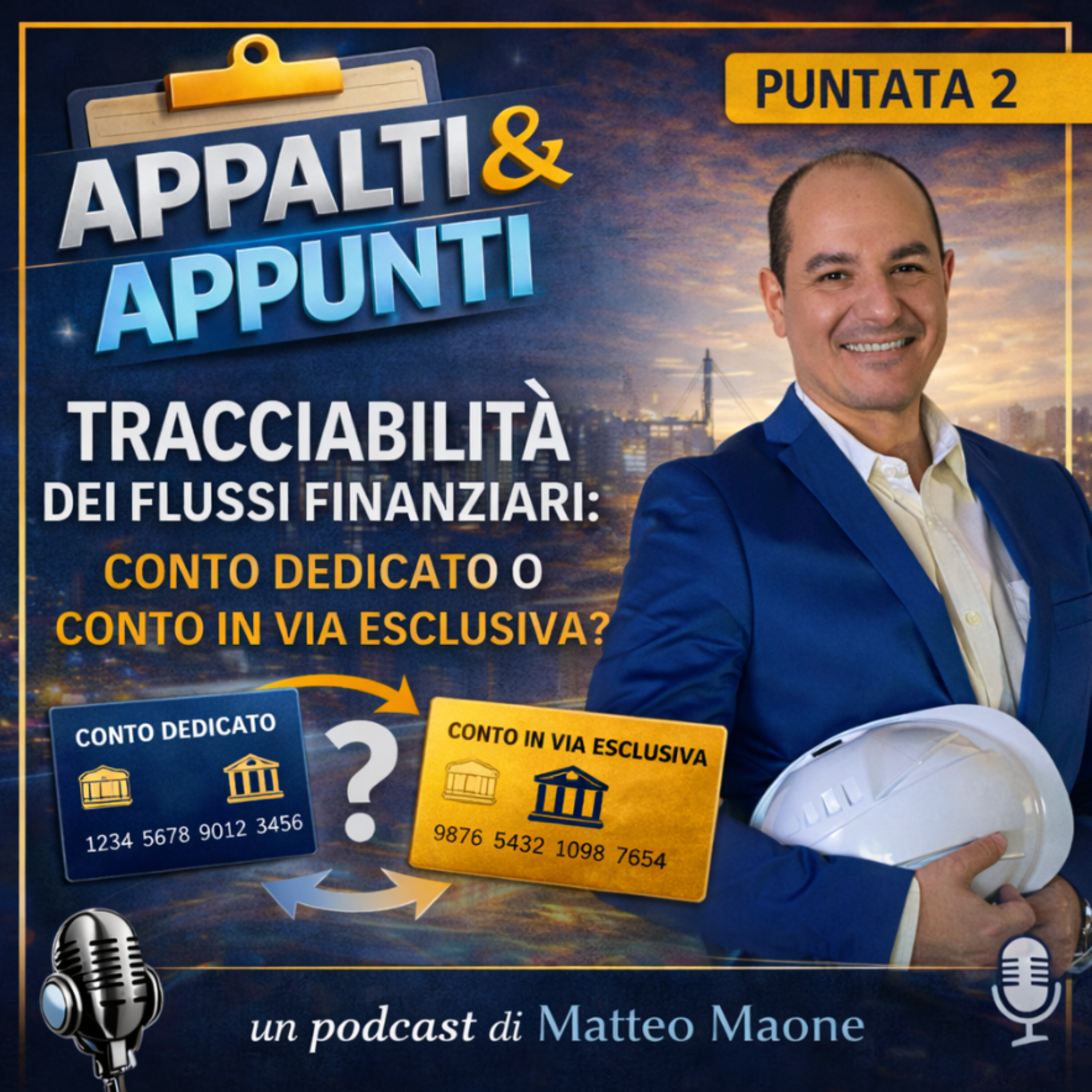 🎙️ Puntata 2 – Tracciabilità dei flussi finanziari: conto dedicato o conto in via esclusiva? episode artwork