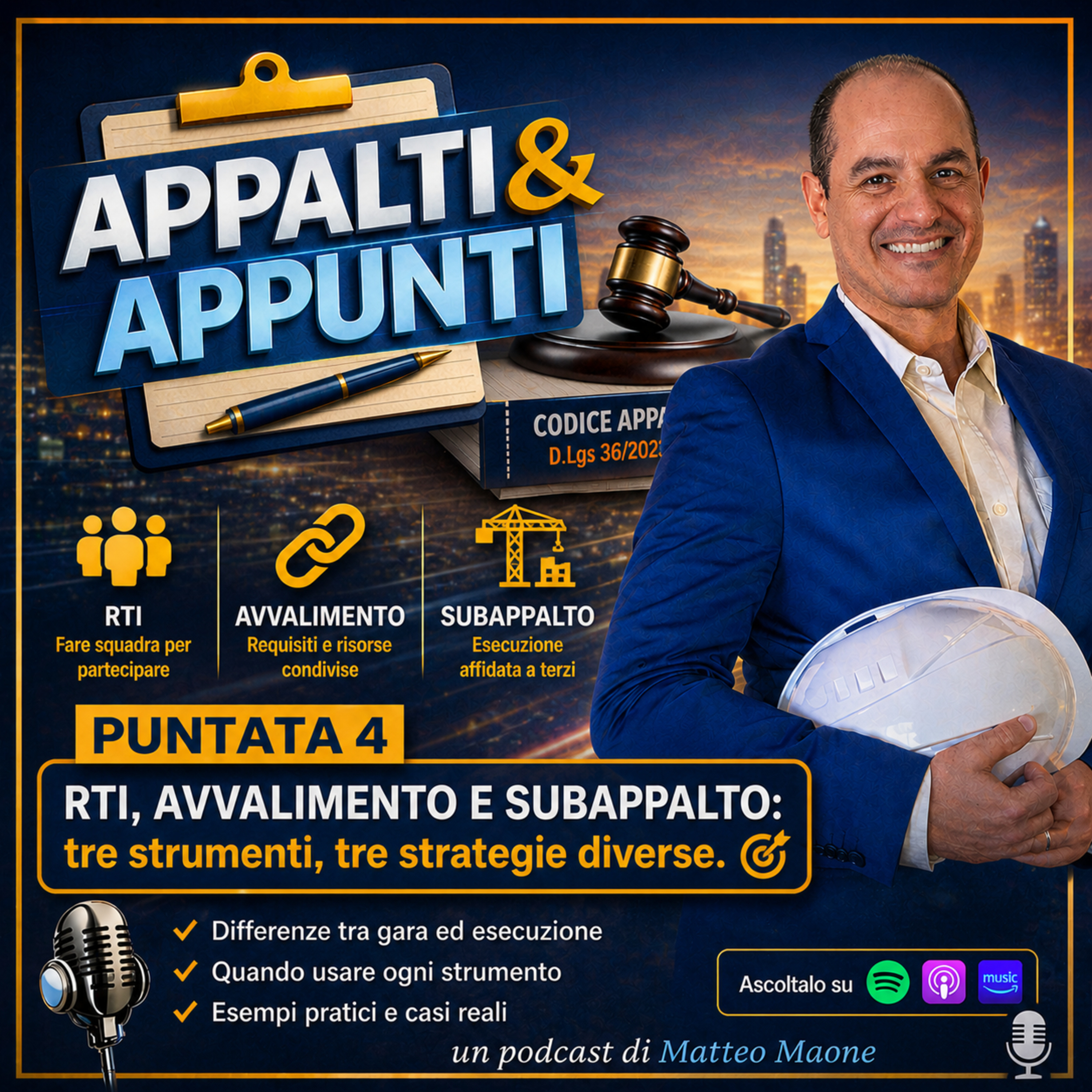🎙️ Puntata 4 – RTI, Avvalimento e Subappalto: tre strumenti, tre strategie diverse. episode artwork