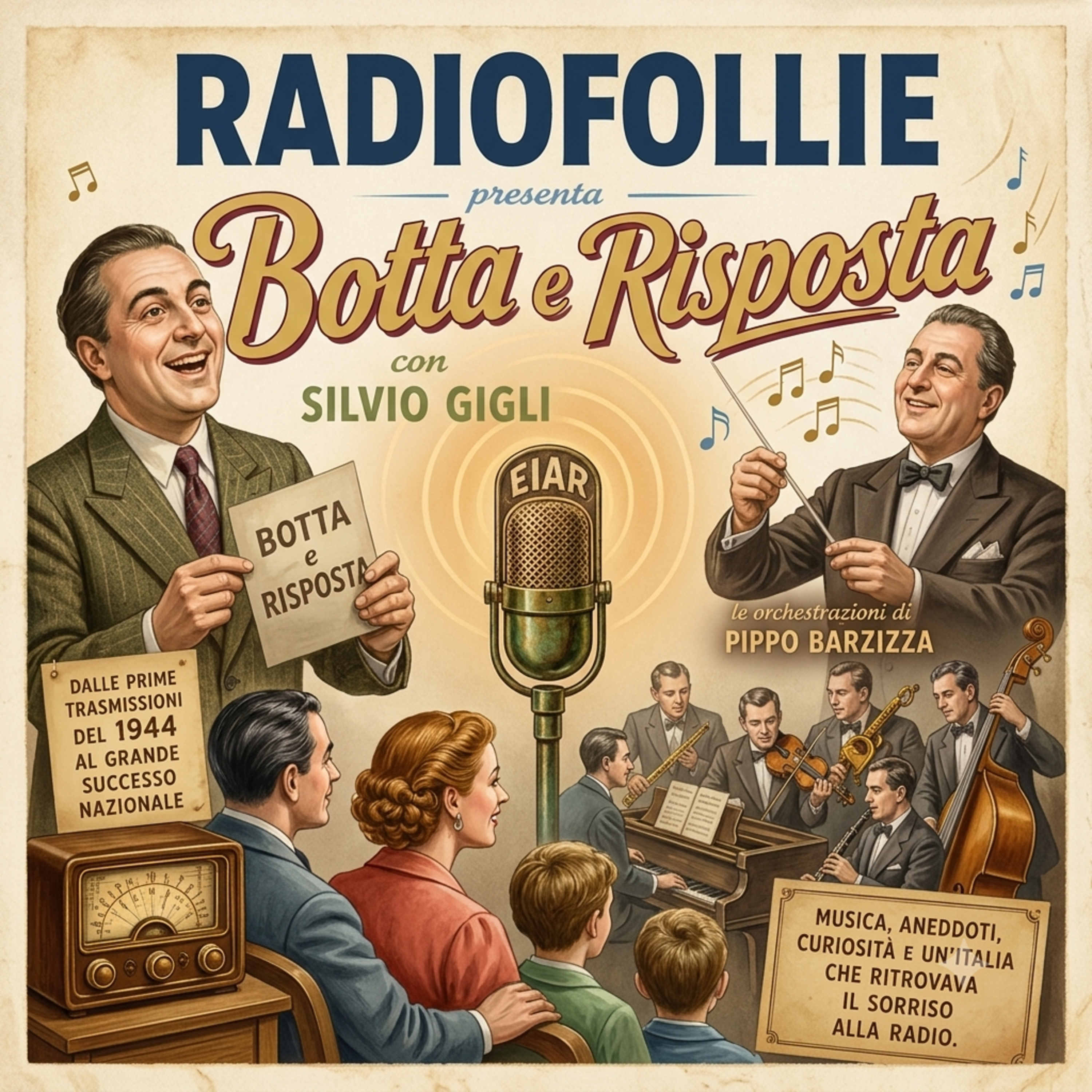 Radiofollie riaccende la magia di Botta e Risposta: un viaggio nella radio tra la voce di Silvio Gigli, musica, e ricordi che hanno unito l'Italia davanti a un altoparlante. &ndash; #Radiofollie &ndash; P4 &ndash; S2