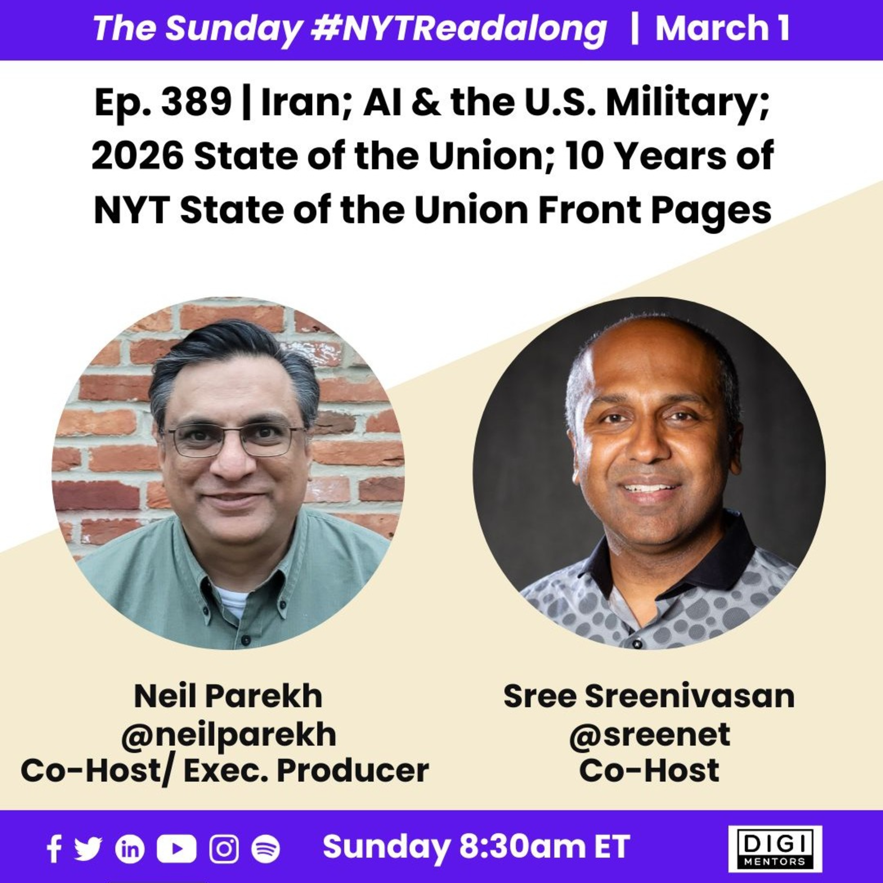 Ep. 389 - Iran, AI and the Military, SOTU, Ten Years of NYT SOTU Front Pages episode artwork