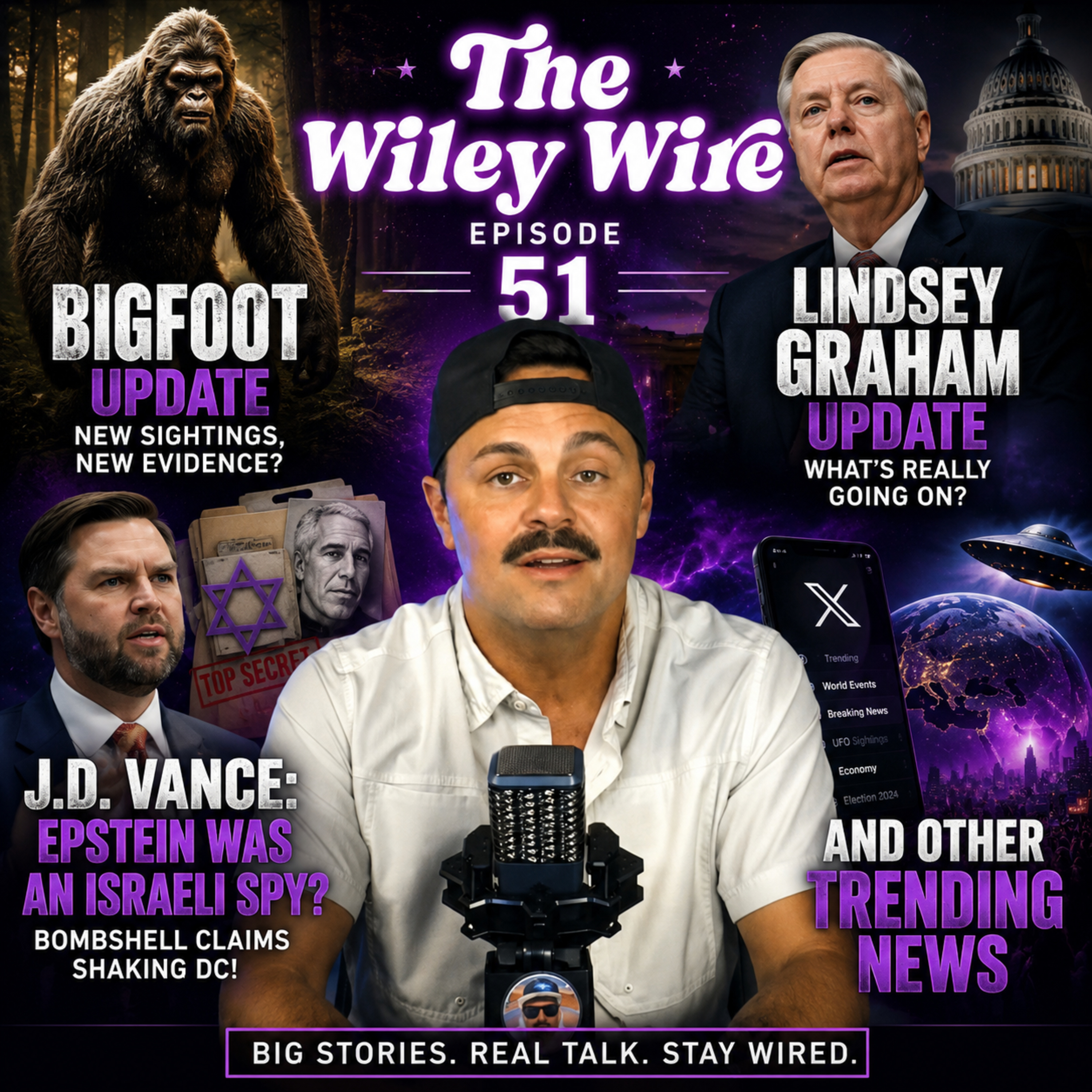 Bigfoot Evidence? | Lindsey Graham Update | J.D. Vance on Epstein | Classified UFO Briefing | The Wiley Wire Ep. 51 episode artwork