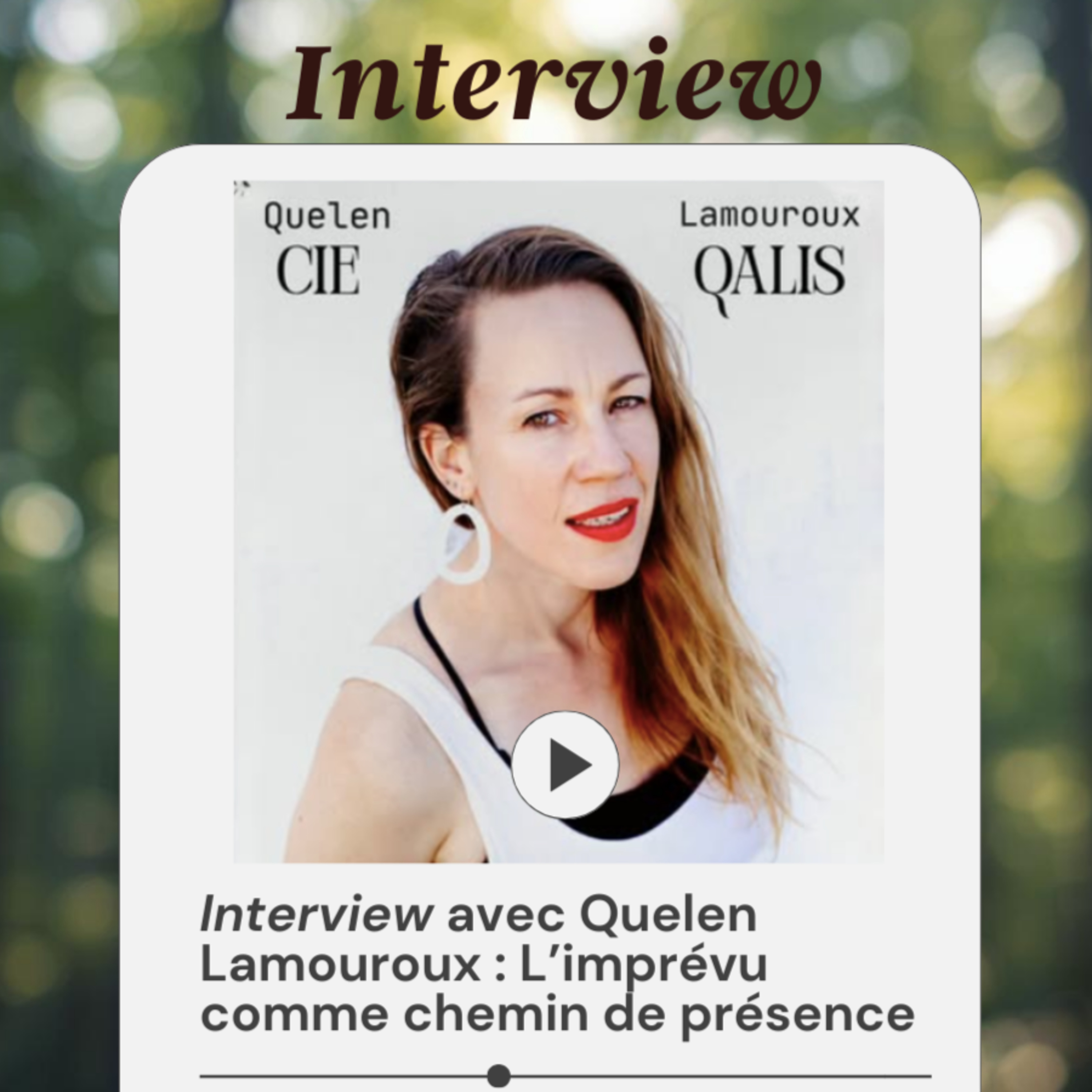 Et si l’imprévu était un chemin de présence ? | Interview de Quelen Laouroux episode artwork
