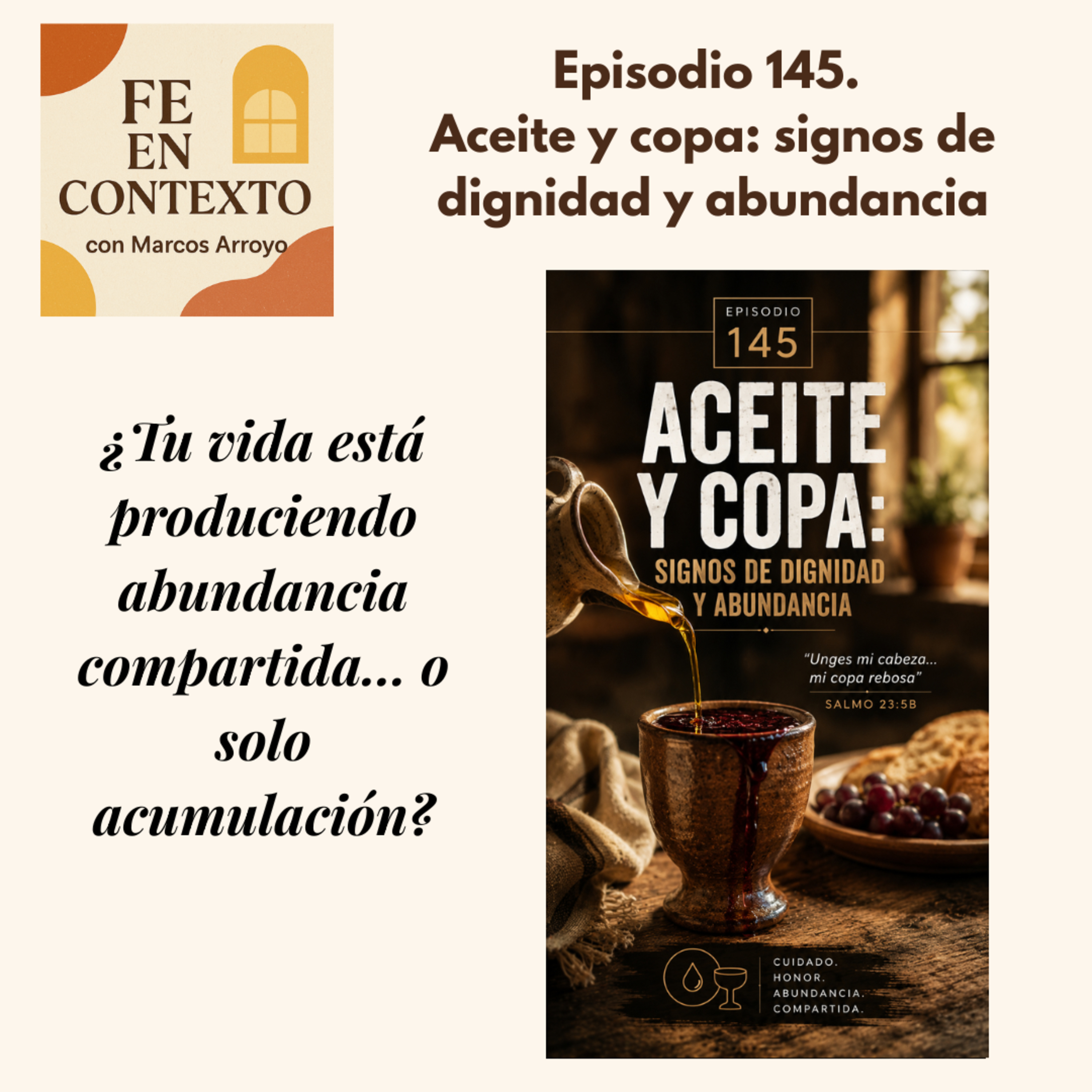 Episodio 145. Aceite y copa: signos de dignidad y abundancia  episode artwork