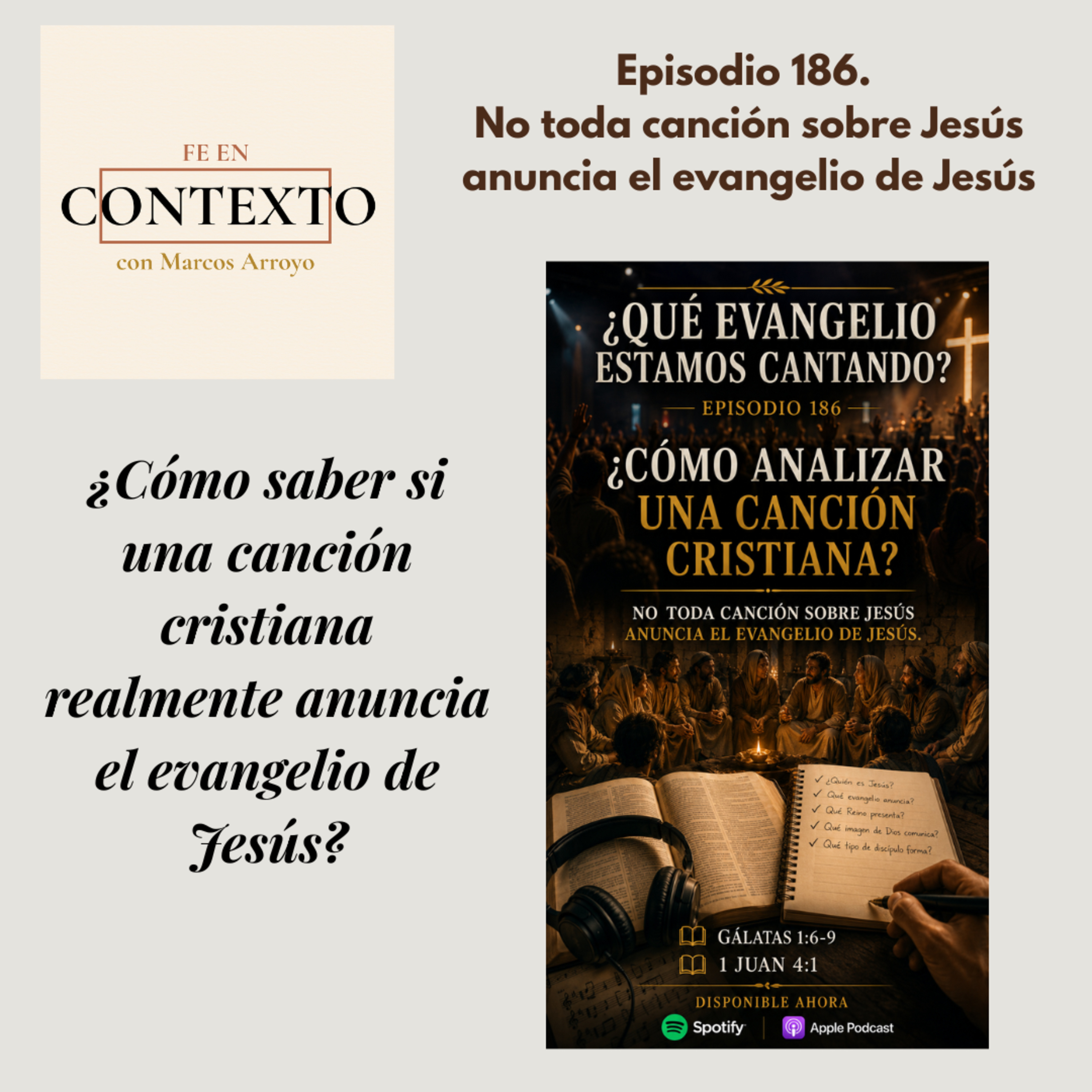 Episodio 186. No toda canción sobre Jesús anuncia el evangelio de Jesús episode artwork