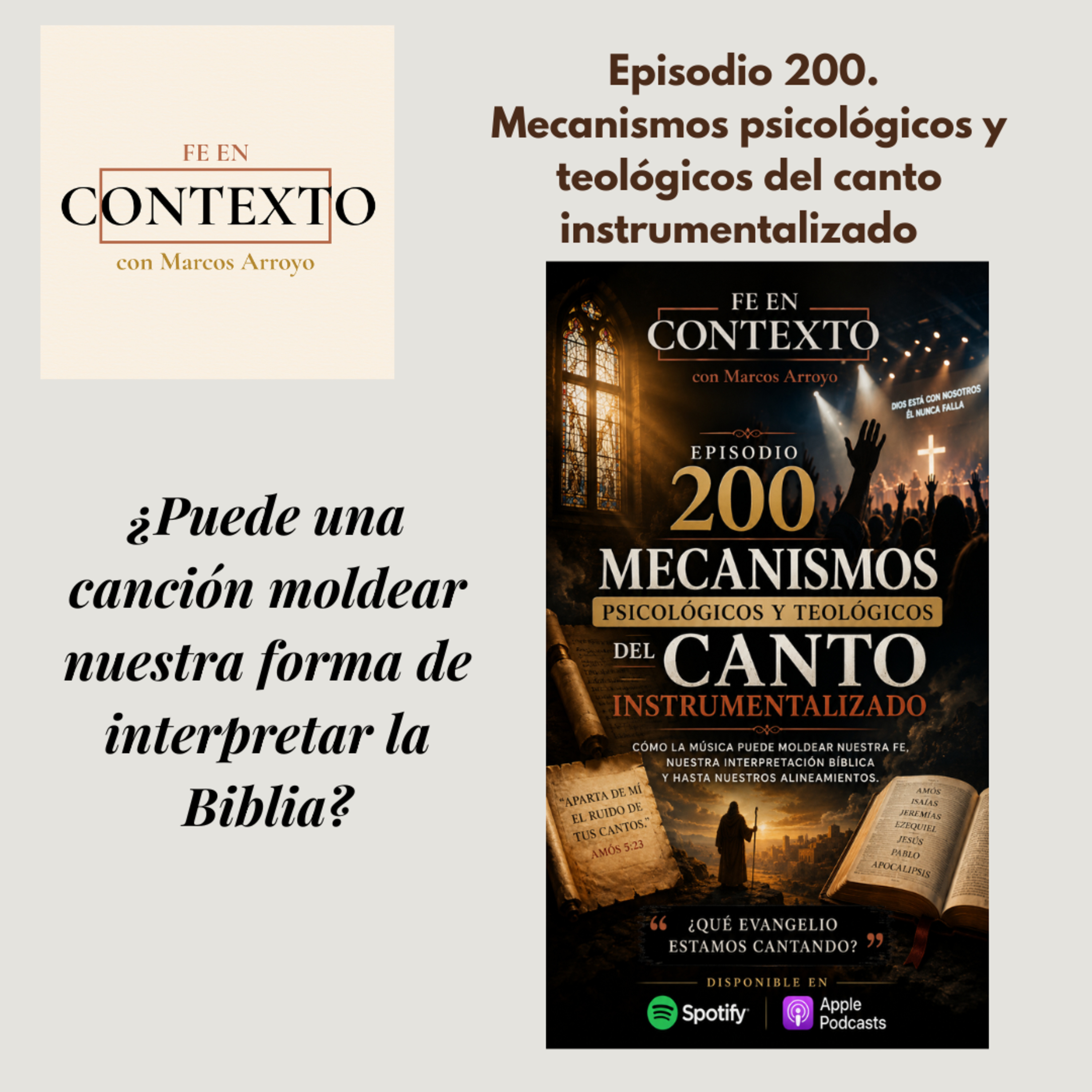 Episodio 200. Mecanismos psicológicos y teológicos del canto instrumentalizado  episode artwork