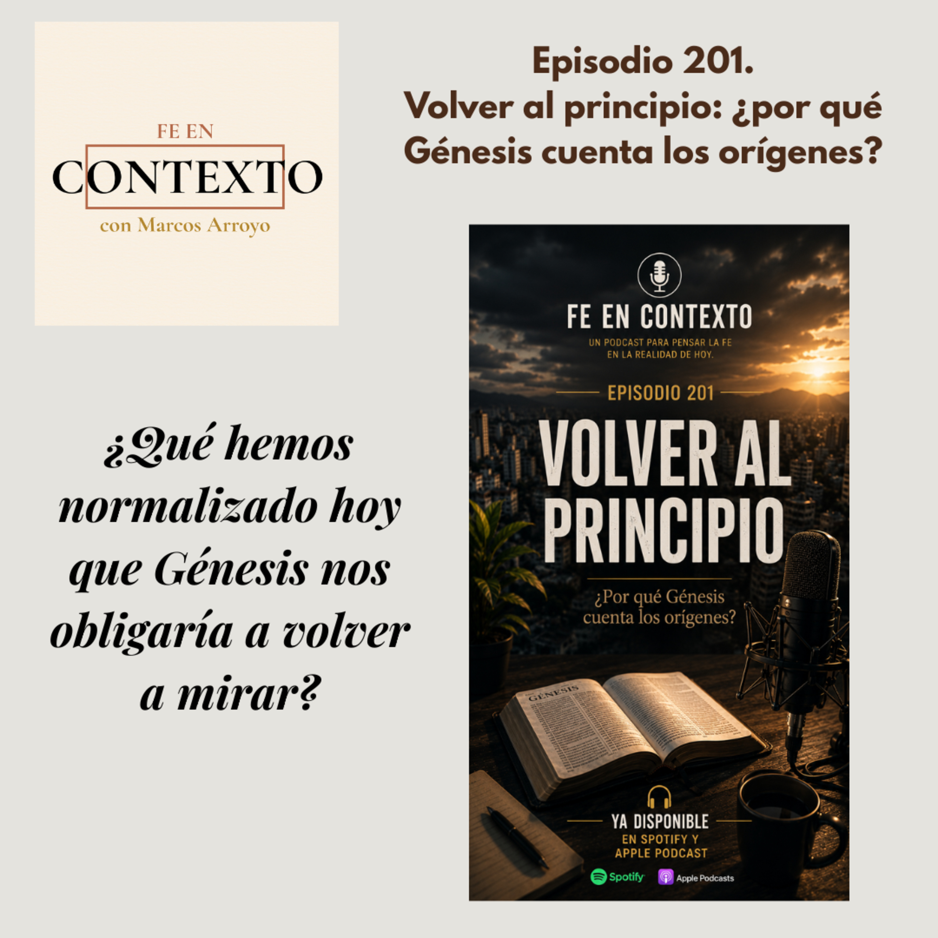 Episodio 201. Volver al principio: ¿por qué Génesis cuenta los orígenes? episode artwork