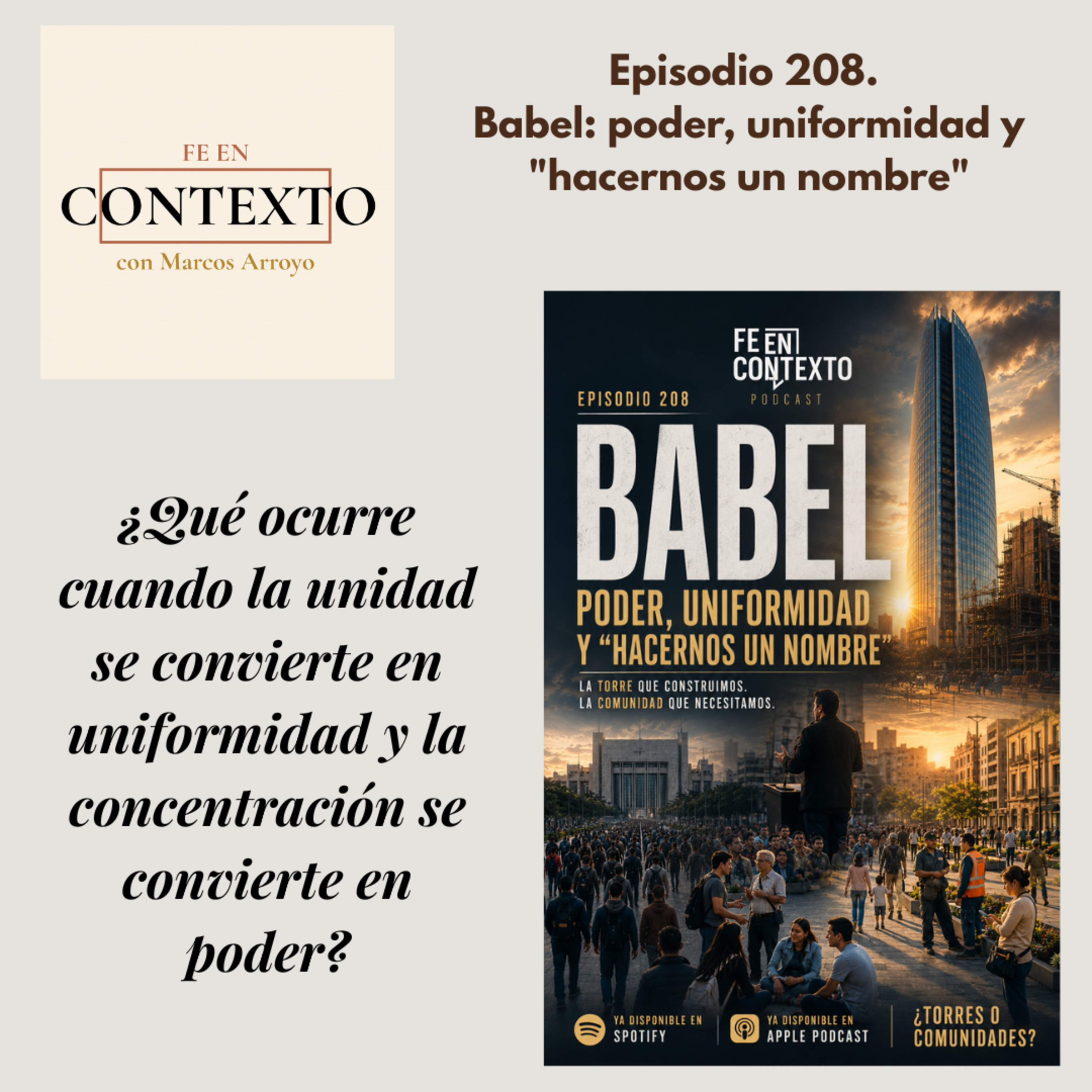 Episodio 208. Babel: poder, uniformidad y “hacernos un nombre” episode artwork