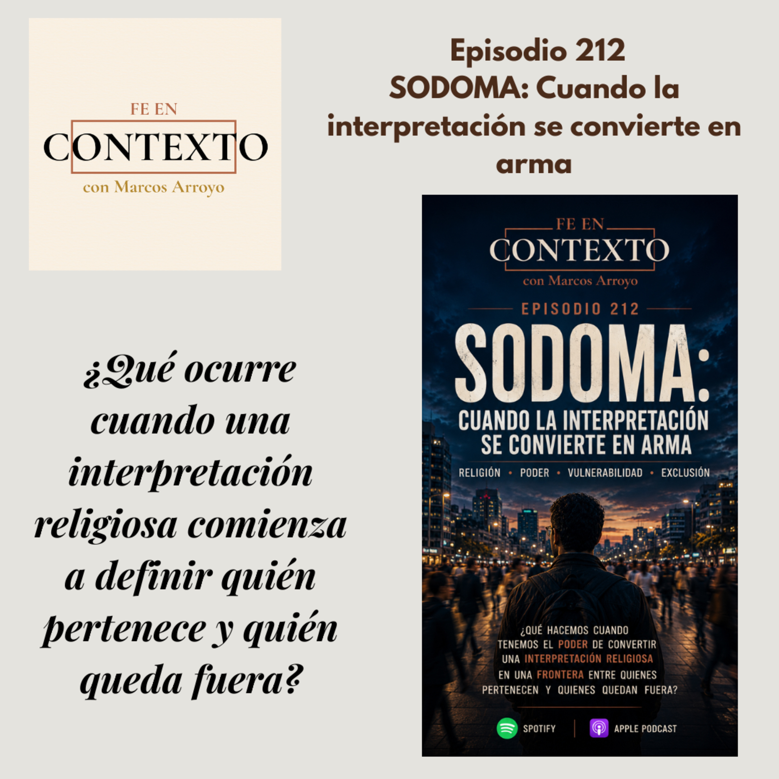  Episodio 212, SODOMA. Cuando la interpretación se convierte en arma. episode artwork