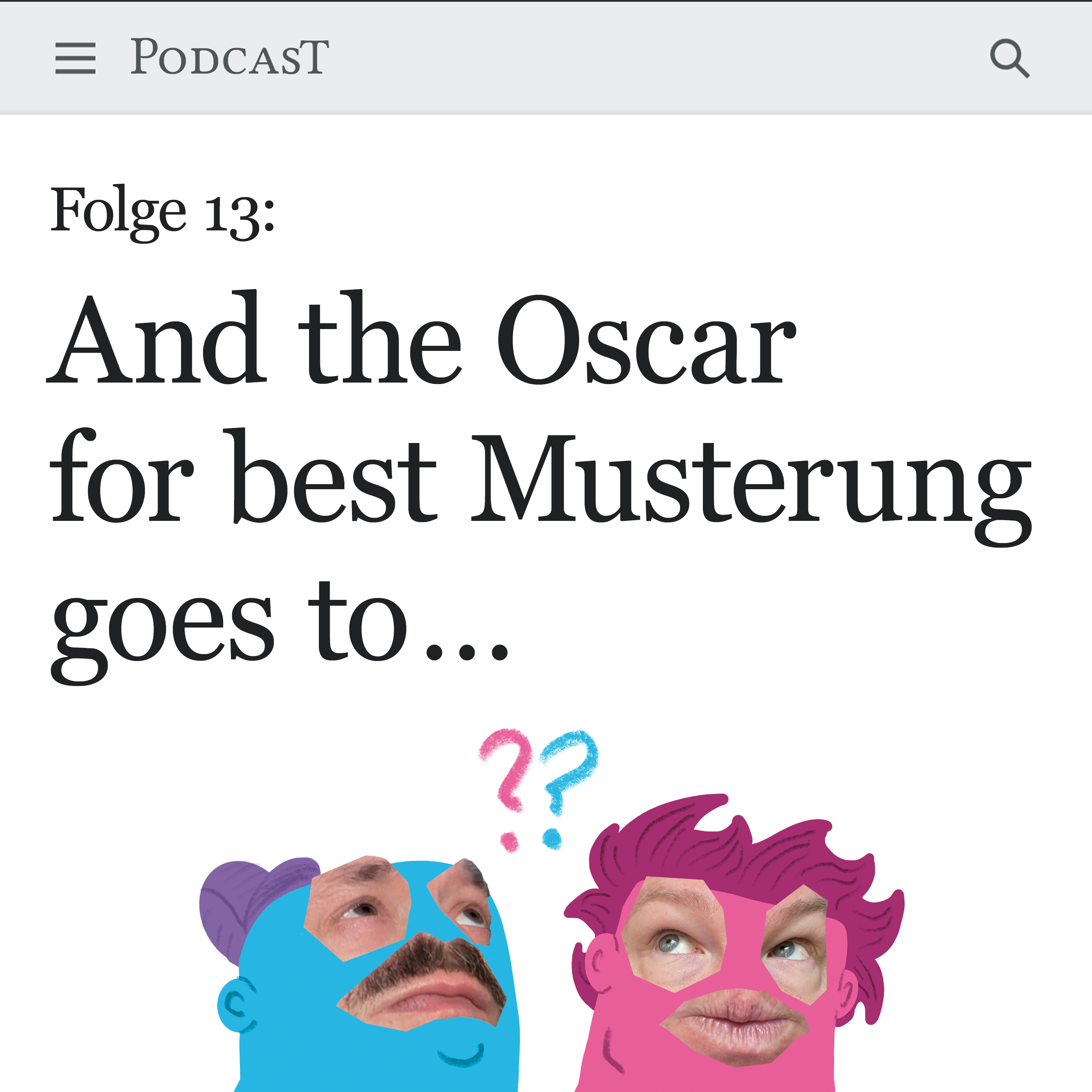 And the Oscar for best Musterung goes to… episode artwork
