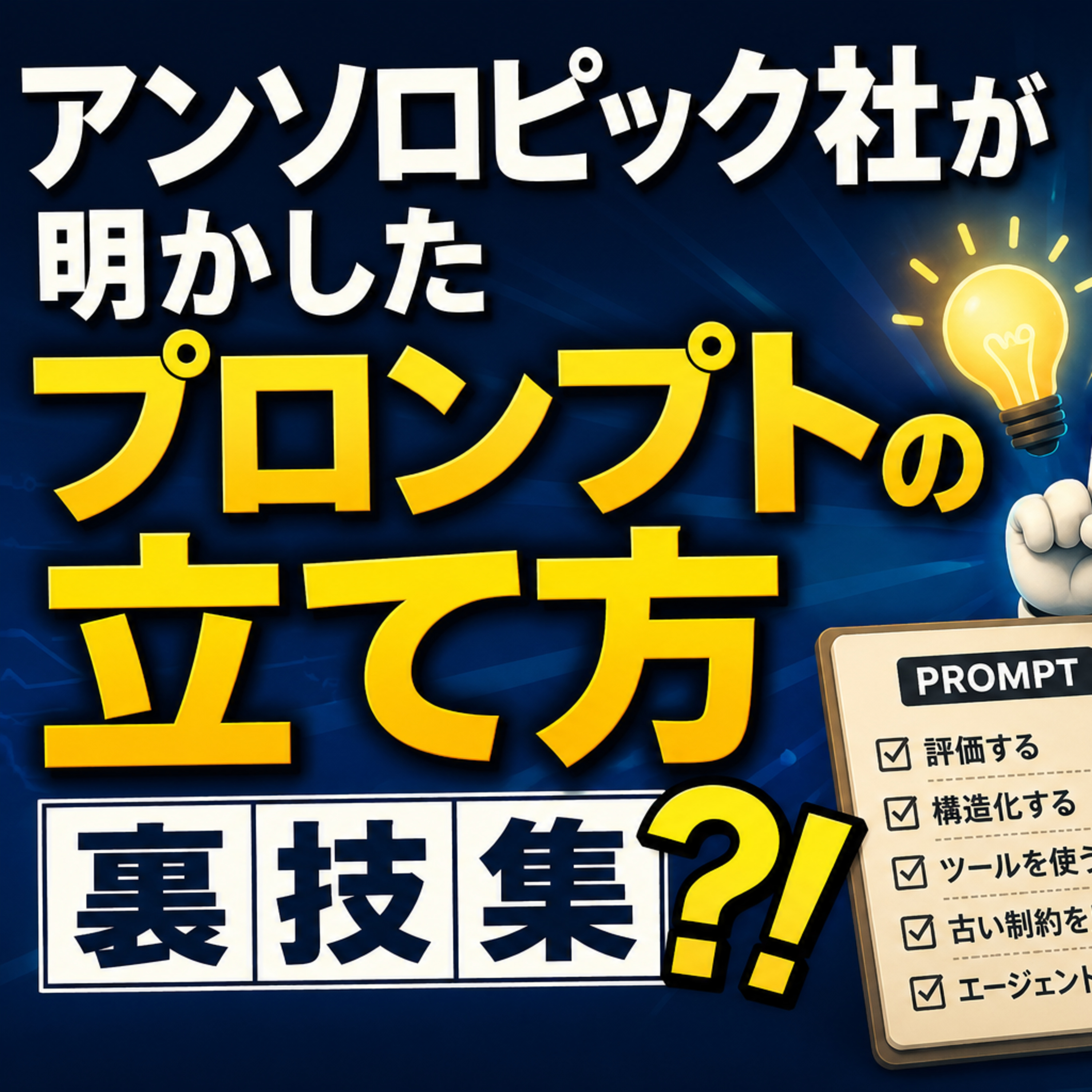「アンソロピック社が明かしたプロンプトの立て方裏技集⁈」  episode artwork